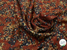 CREPE FLEURS ABSTRAITE NOIR&FOND MARRON ET FLUIDE - My Little Coupon