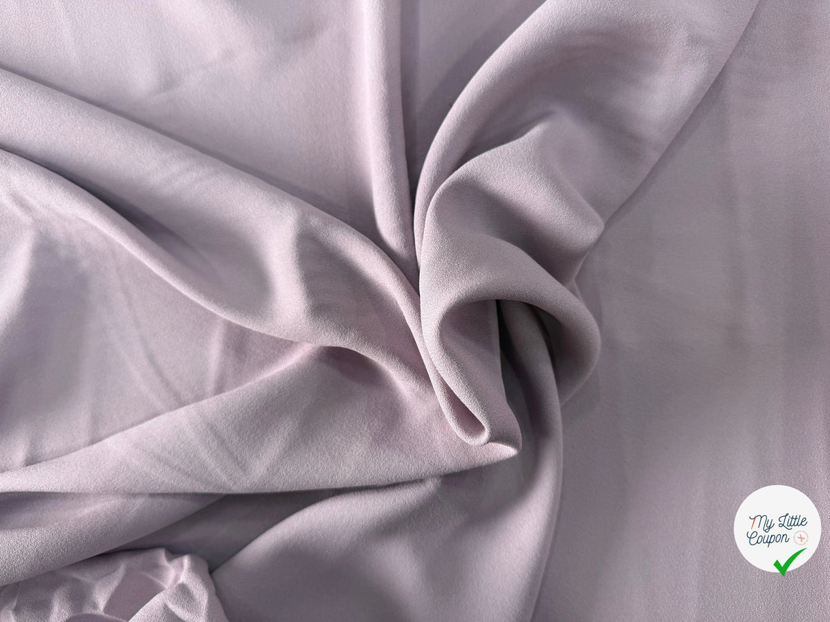 CRÊPE FLUIDE ACÉTATE VISCOSE LAINE LILAS PÂLE MADE IN ITALY - My Little Coupon