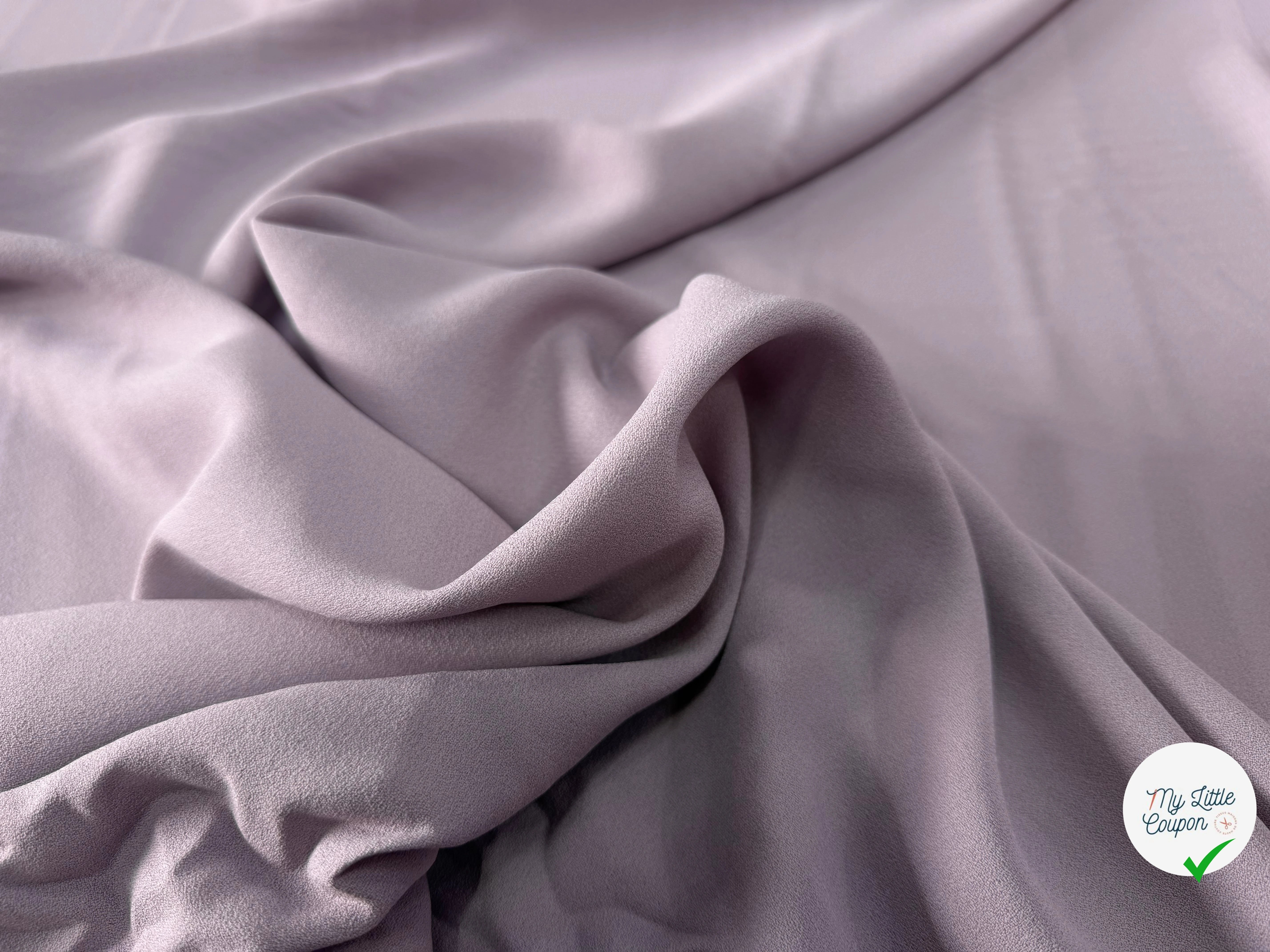 CRÊPE FLUIDE ACÉTATE VISCOSE LAINE LILAS PÂLE MADE IN ITALY - My Little Coupon
