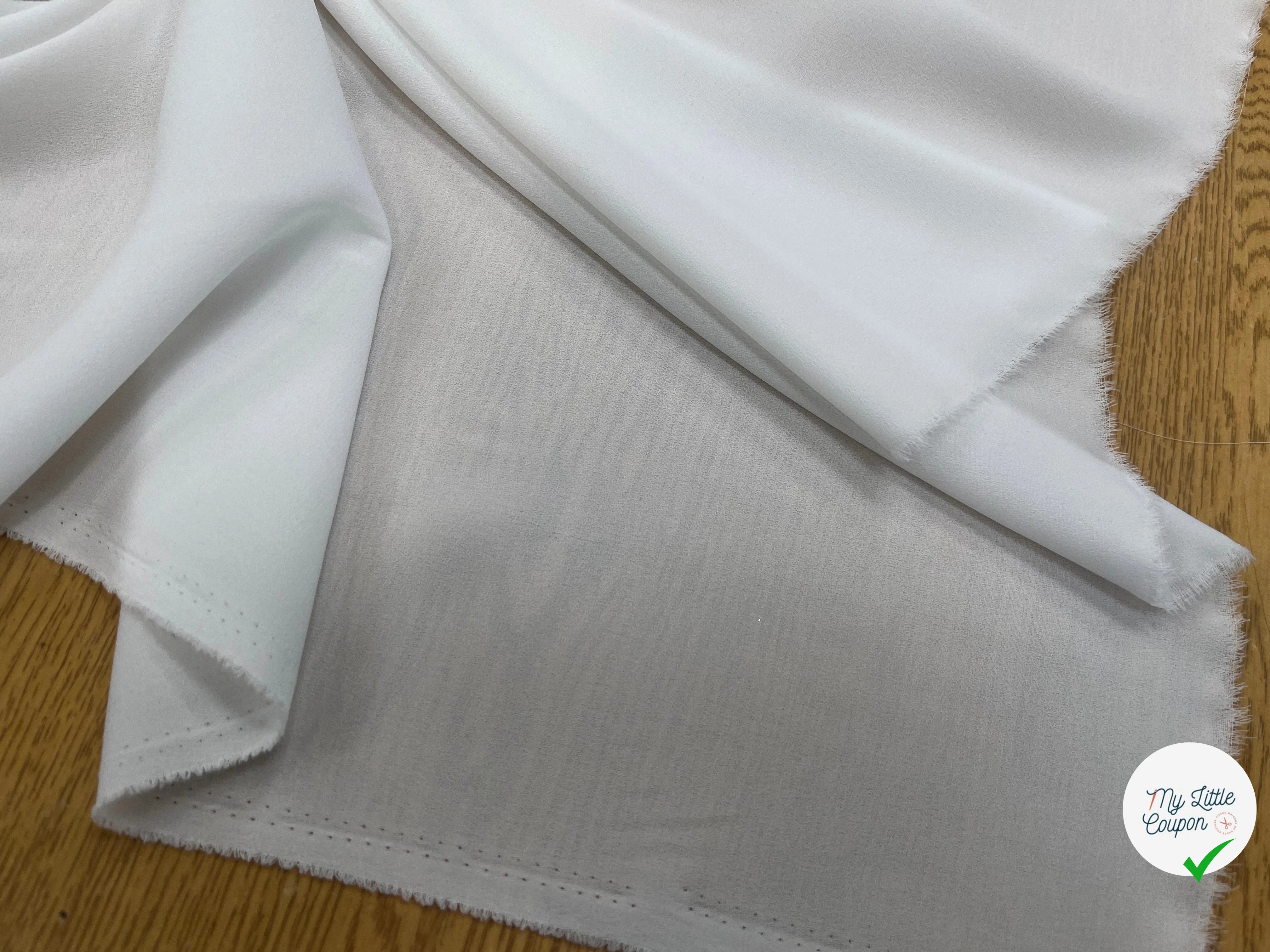 CREPE FLUIDE BLANC POLYESTER 138CM - My Little Coupon