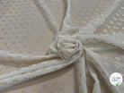 CREPE FLUIDE ÉCRU MOTIF FEUILLAGES OR - My Little Coupon