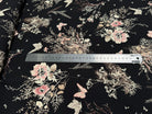 CREPE FLUIDE FOND NOIR MOTIFS FLORAUX PAPILLONS - My Little Coupon