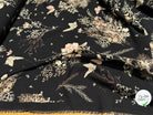 CREPE FLUIDE FOND NOIR MOTIFS FLORAUX PAPILLONS - My Little Coupon