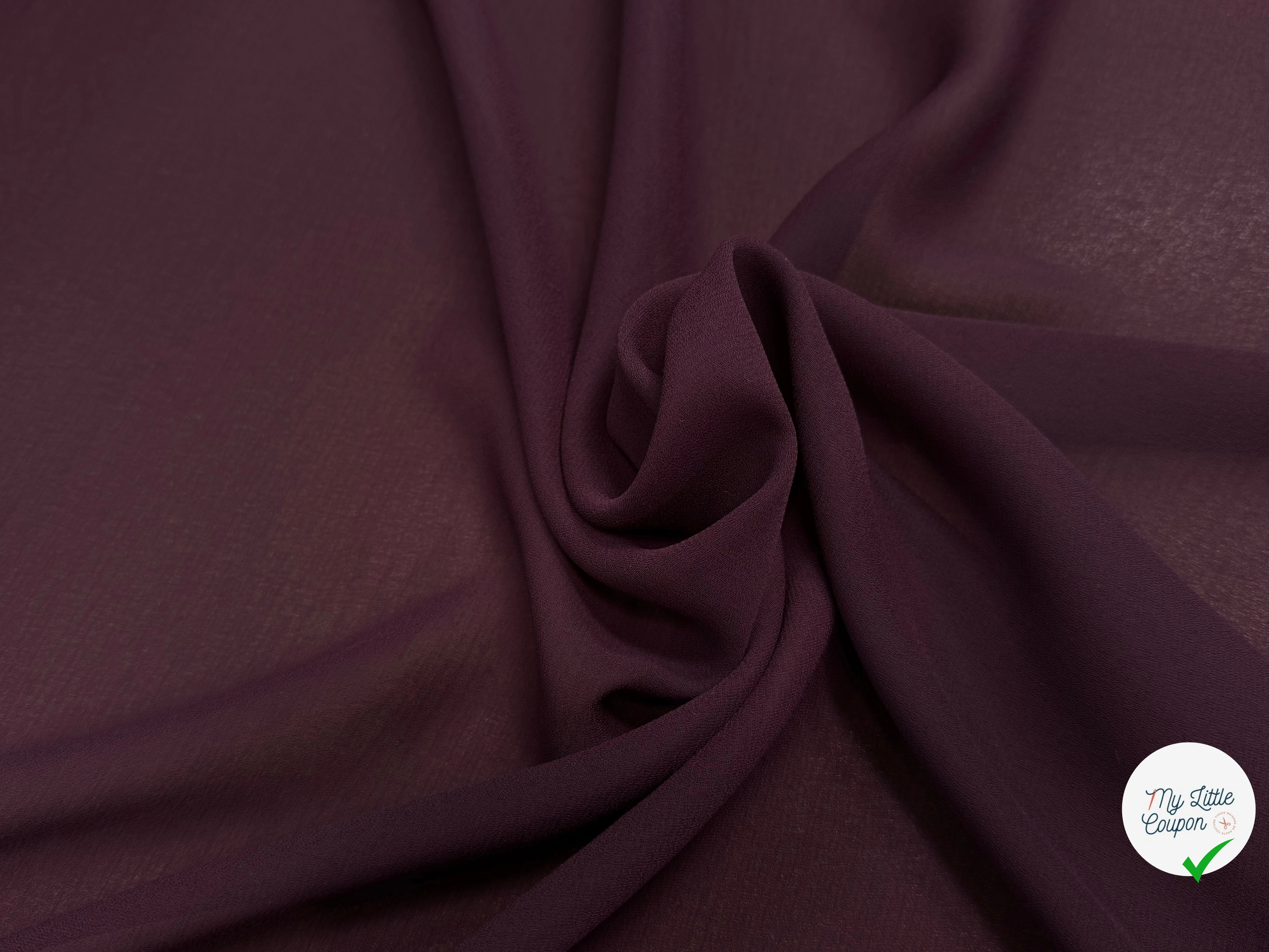 CREPE FLUIDE MAGNIFIQUE BORDEAUX 150CM - My Little Coupon