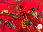 CREPE GAUFFRÉ ROUGE PAPILLONS & FLEURS MLC INTERN