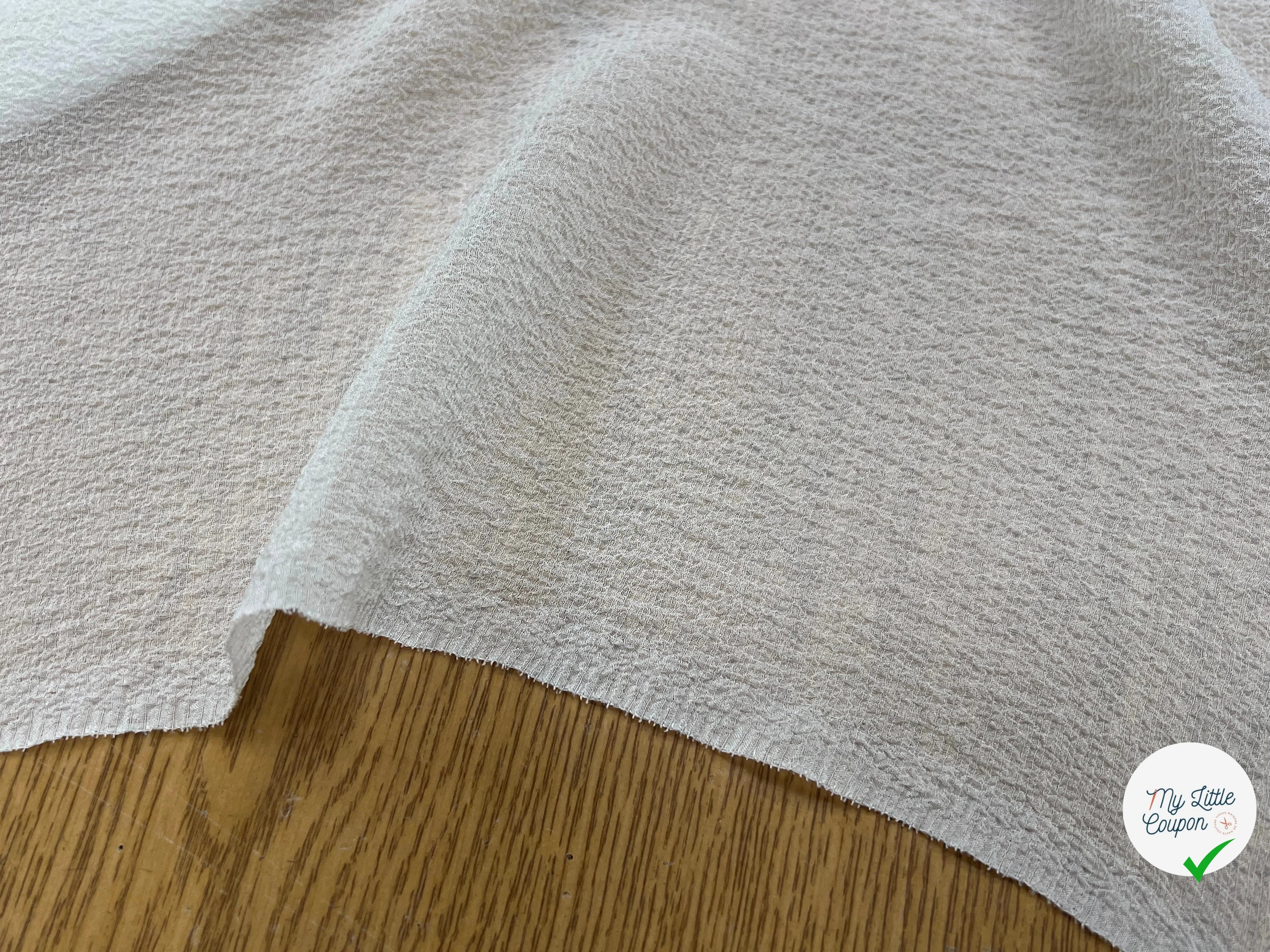 CREPE GAUFFRÉ SOIE BLANC CASSÉ FABRICATION FRANCAISE - My Little Coupon