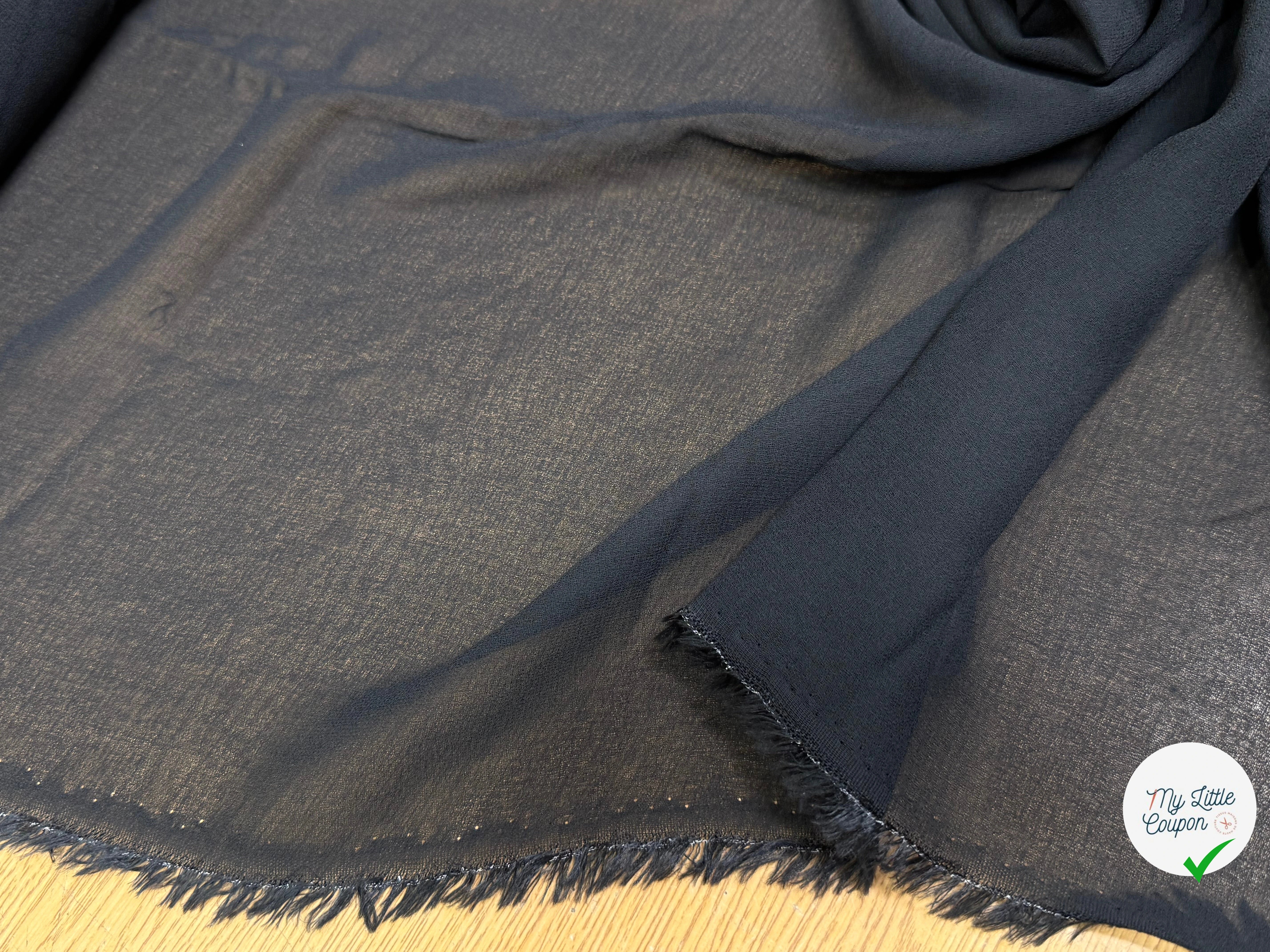 CREPE GEORGETTE 100% VISCOSE FLUIDE NOIR - My Little Coupon