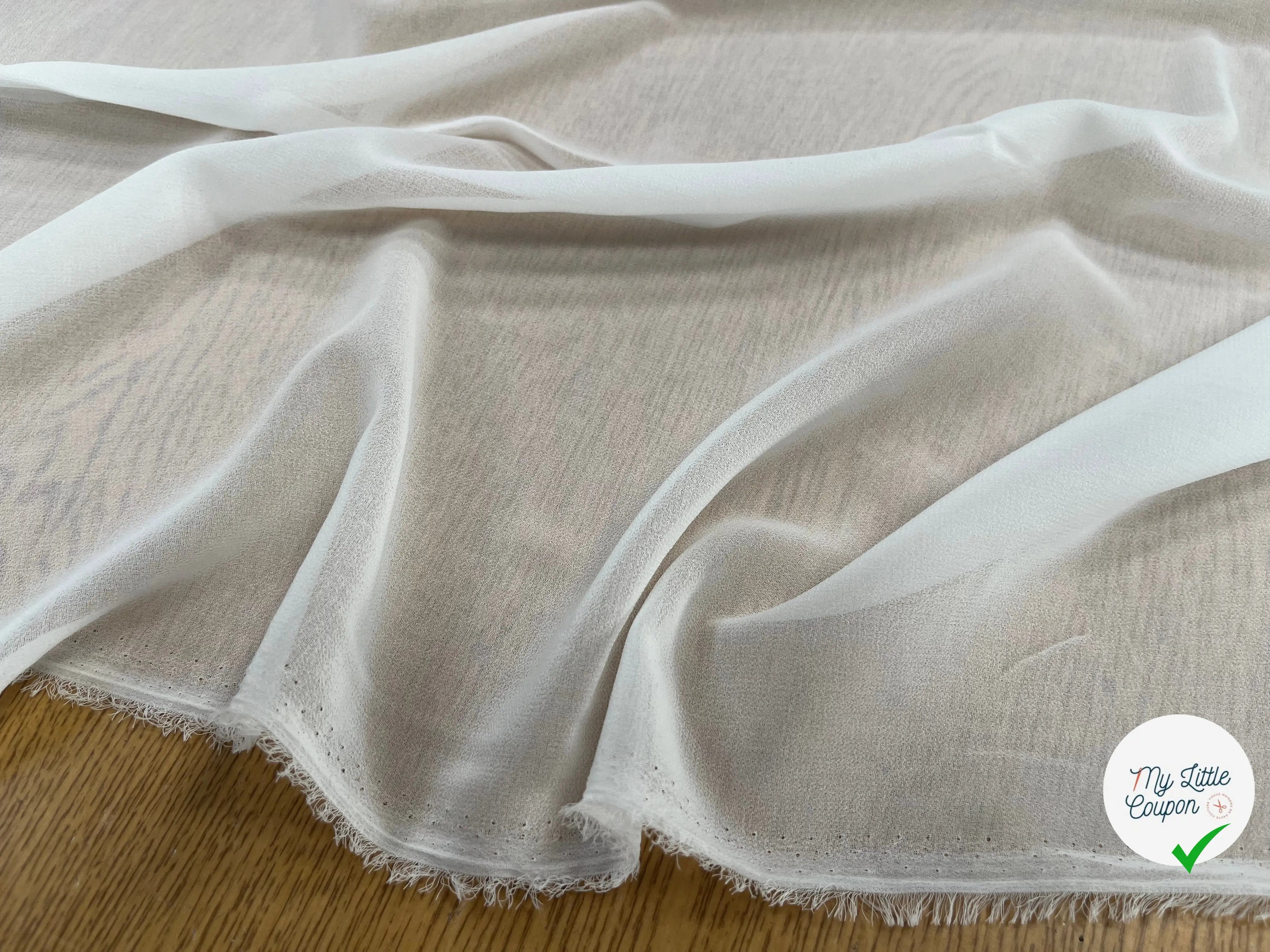 CREPE GEORGETTE BLANC POLYESTER - My Little Coupon