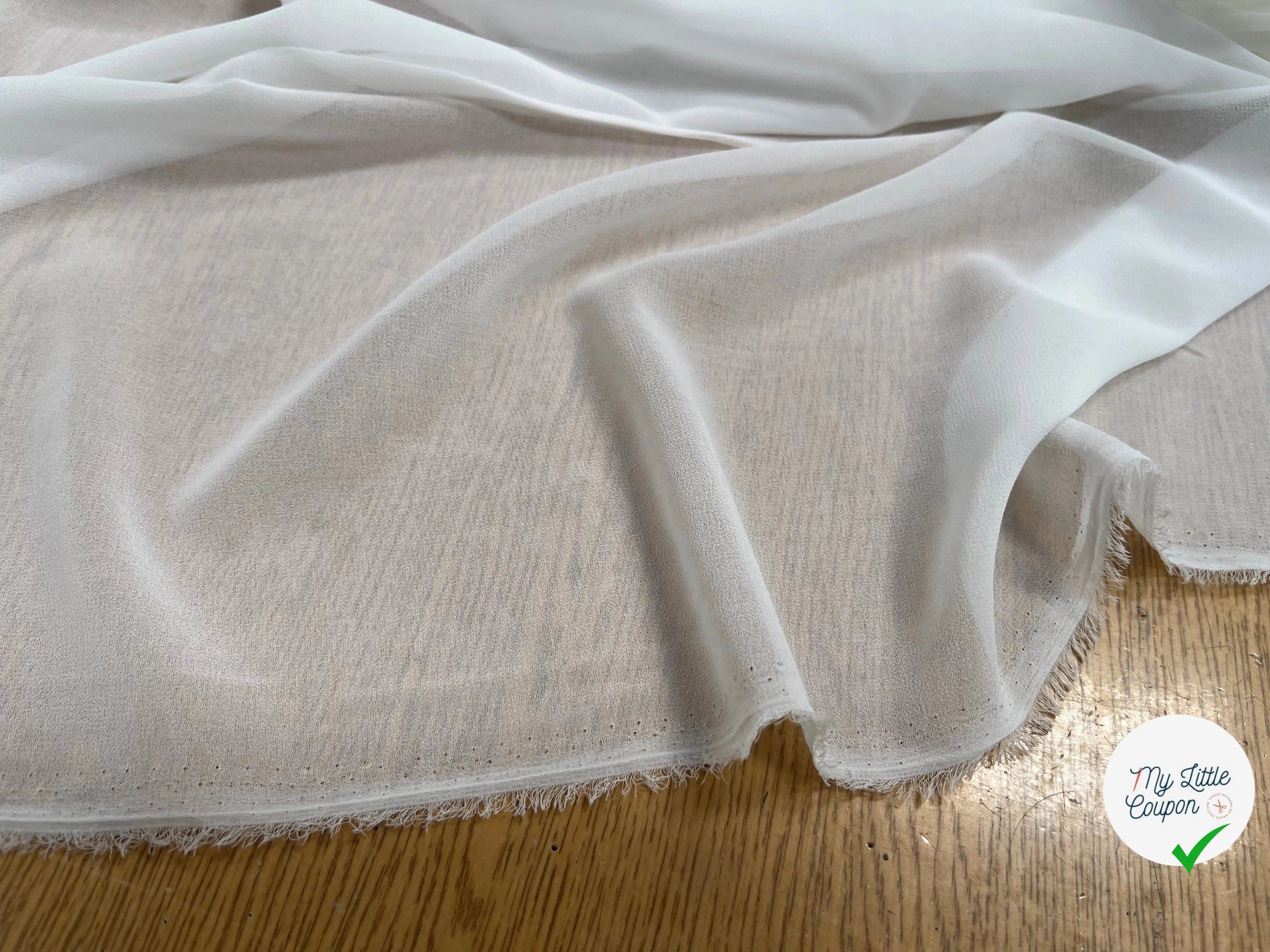 CREPE GEORGETTE BLANC POLYESTER - My Little Coupon