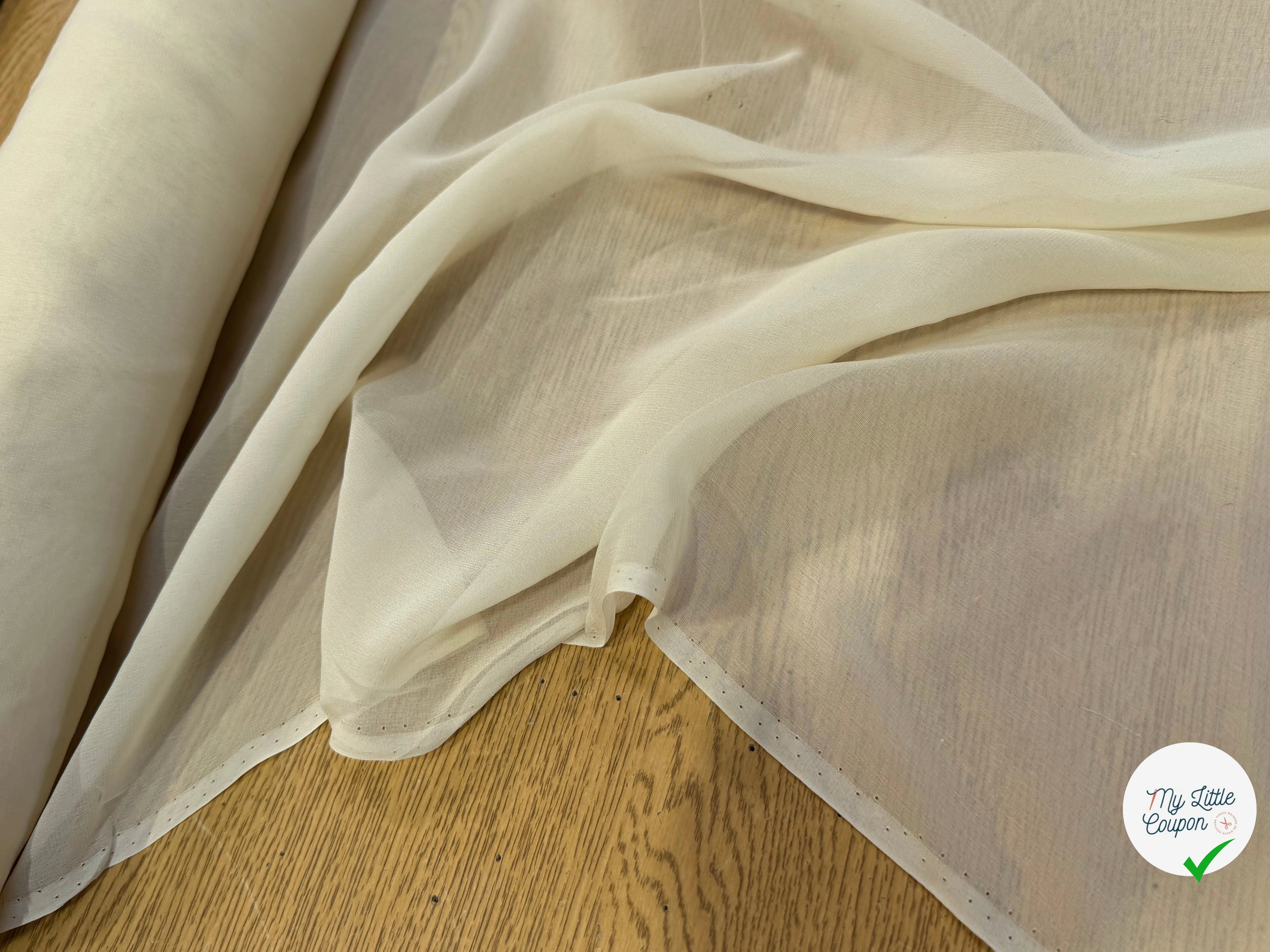 CREPE GEORGETTE DE SOIE BEIGE VANILLE - My Little Coupon