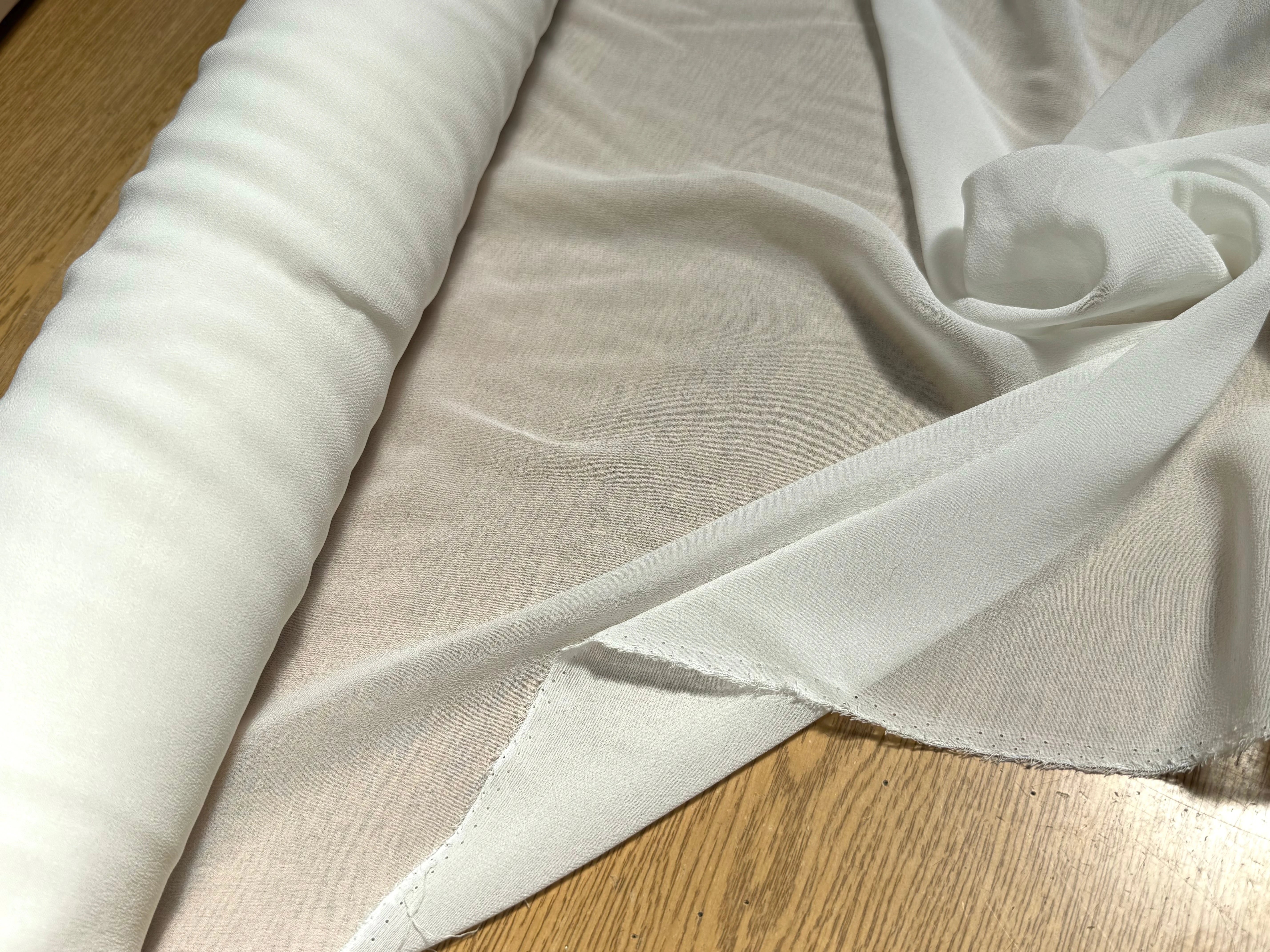 CREPE GEORGETTE DE SOIE ÉCRU FLUIDE 100% SOIE - My Little Coupon