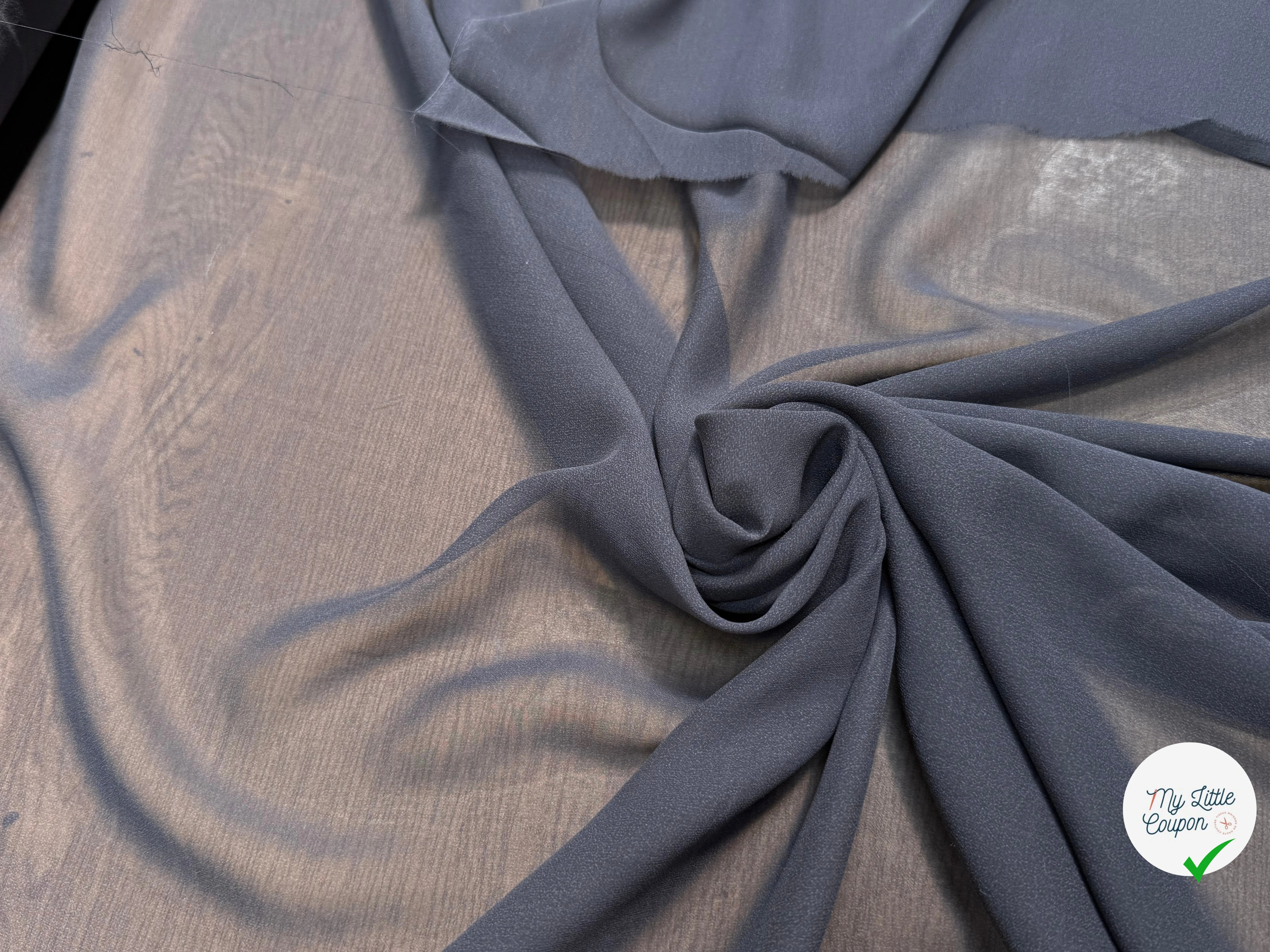 CREPE GEORGETTE DE SOIE ENCRE - My Little Coupon