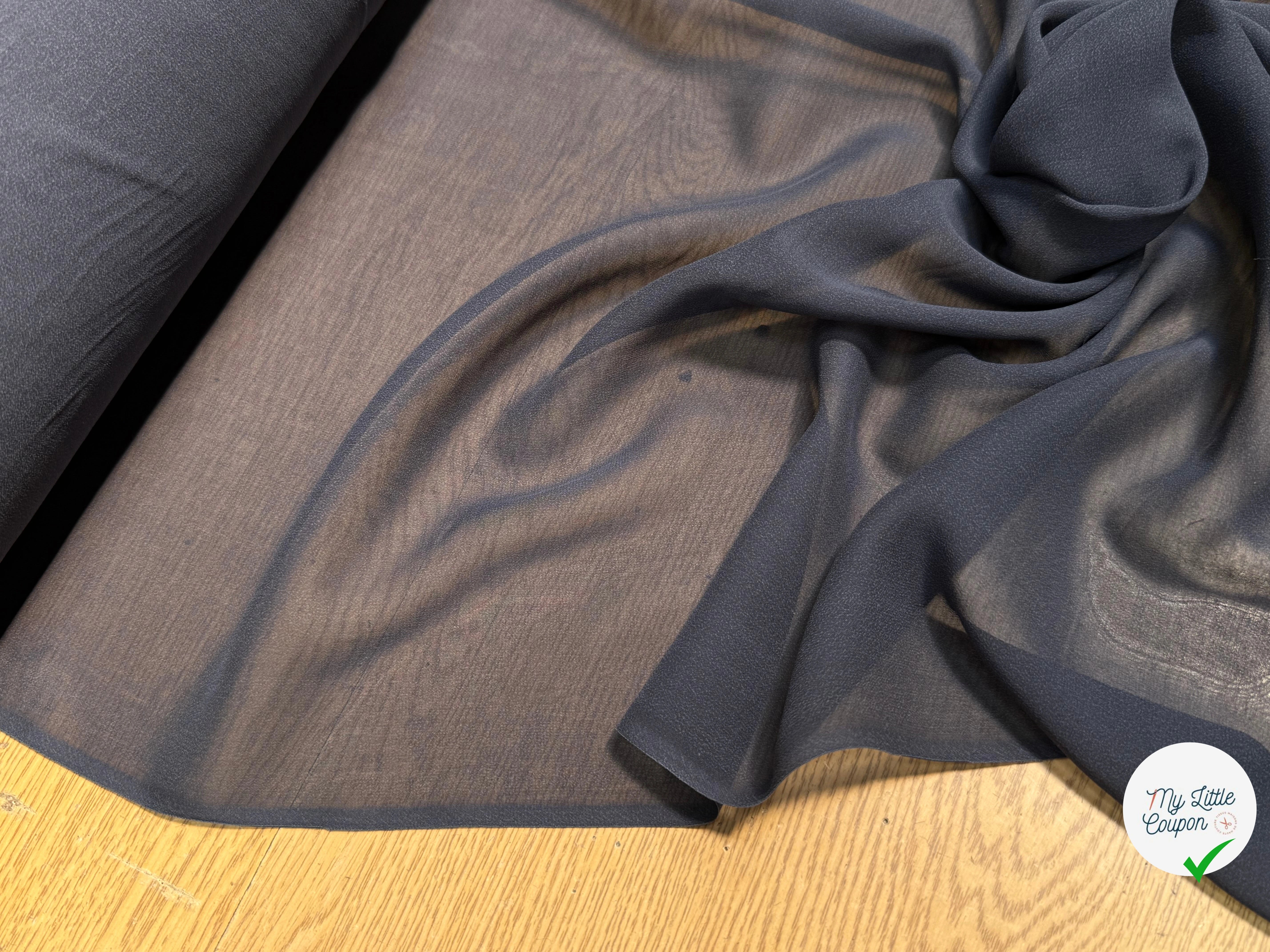 CREPE GEORGETTE DE SOIE ENCRE - My Little Coupon