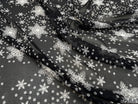 CREPE GEORGETTE DE SOIE FLOCONS NOIR - My Little Coupon