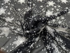 CREPE GEORGETTE DE SOIE FLOCONS NOIR - My Little Coupon