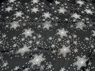 CREPE GEORGETTE DE SOIE FLOCONS NOIR - My Little Coupon