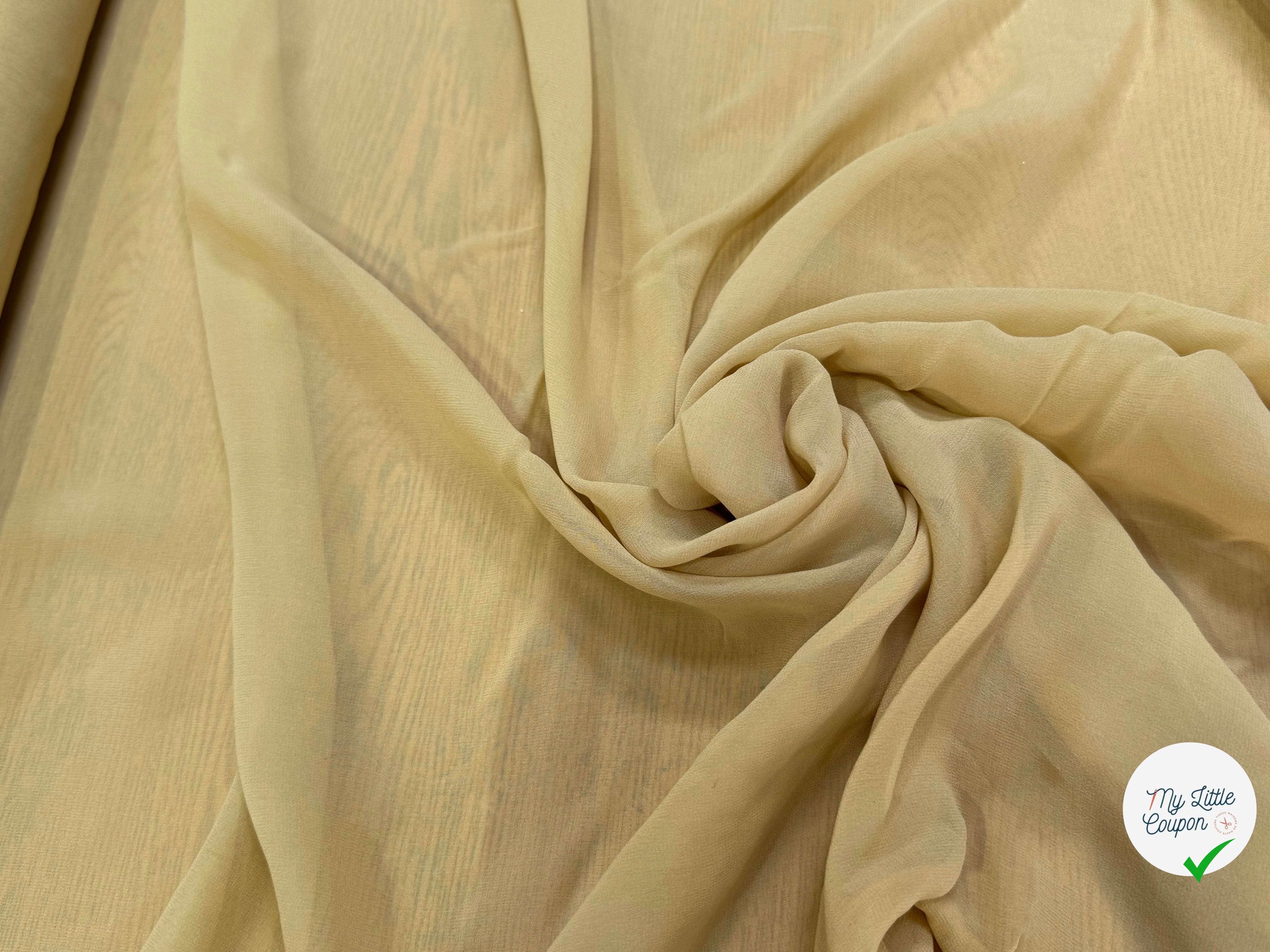 CREPE GEORGETTE DE SOIE GOLD - My Little Coupon