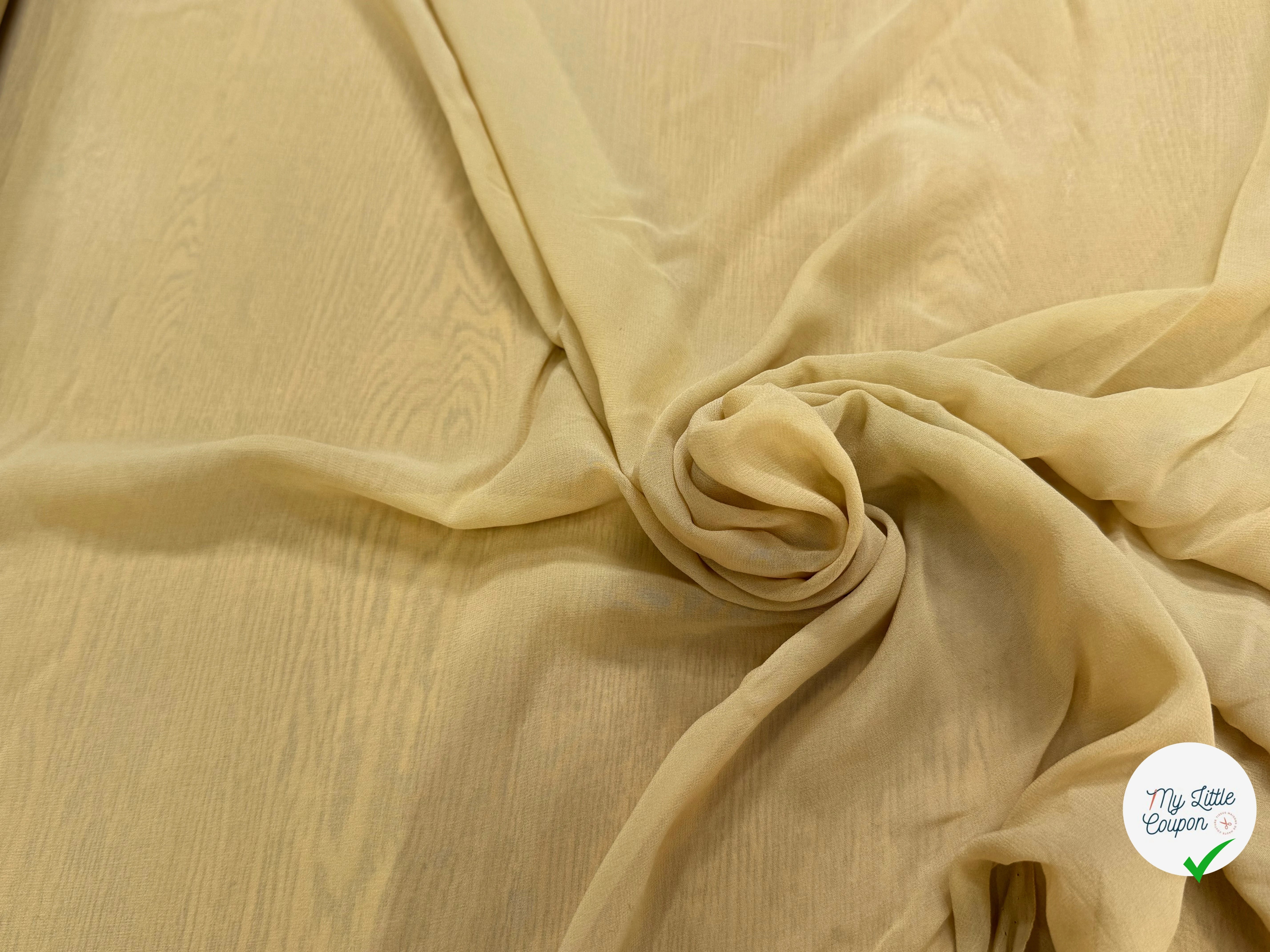 CREPE GEORGETTE DE SOIE GOLD - My Little Coupon