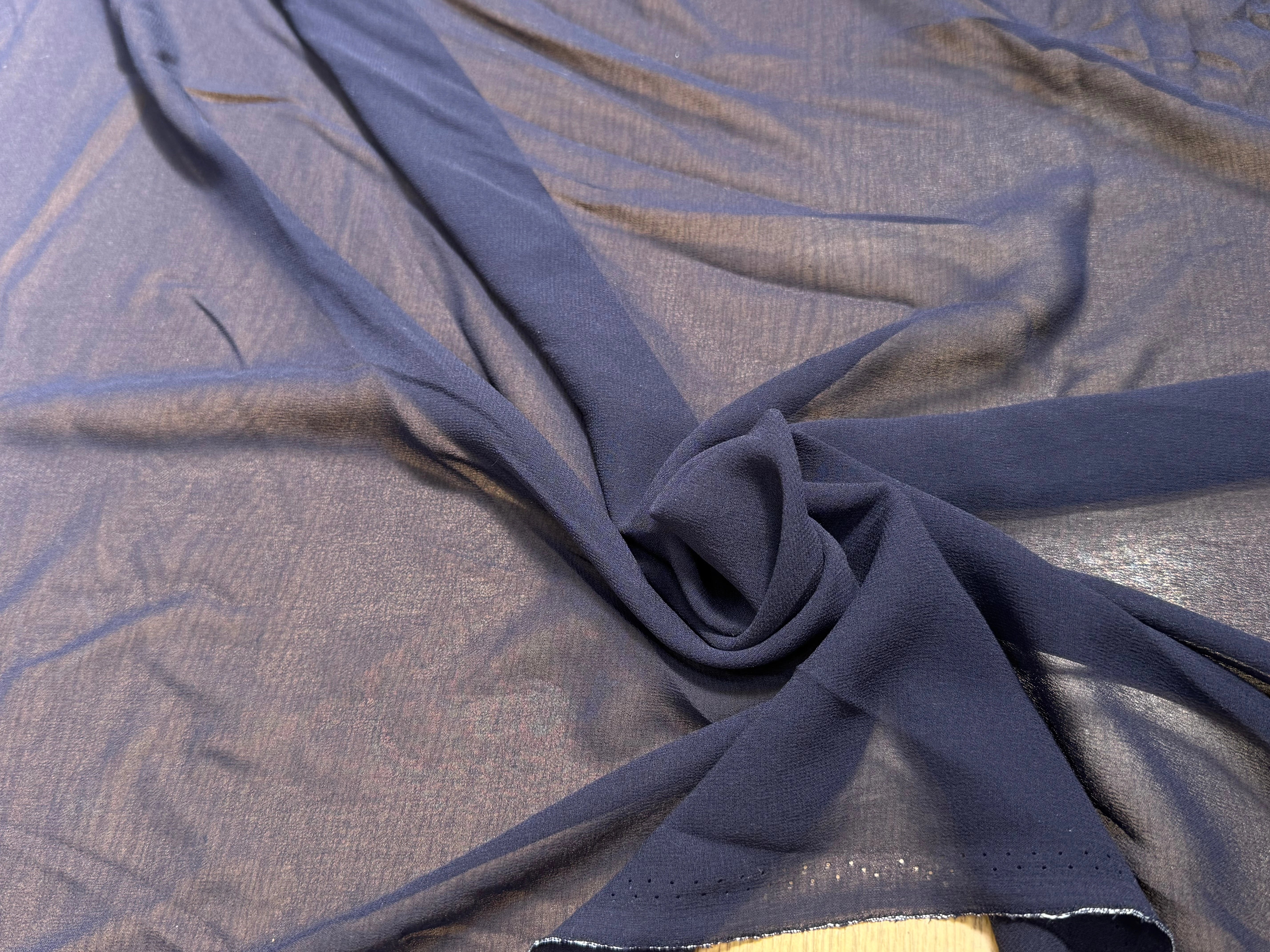 CREPE GEORGETTE DE SOIE MARINE EN 110 - My Little Coupon
