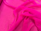 CREPE GEORGETTE DE SOIE ROSE FLASHY - My Little Coupon