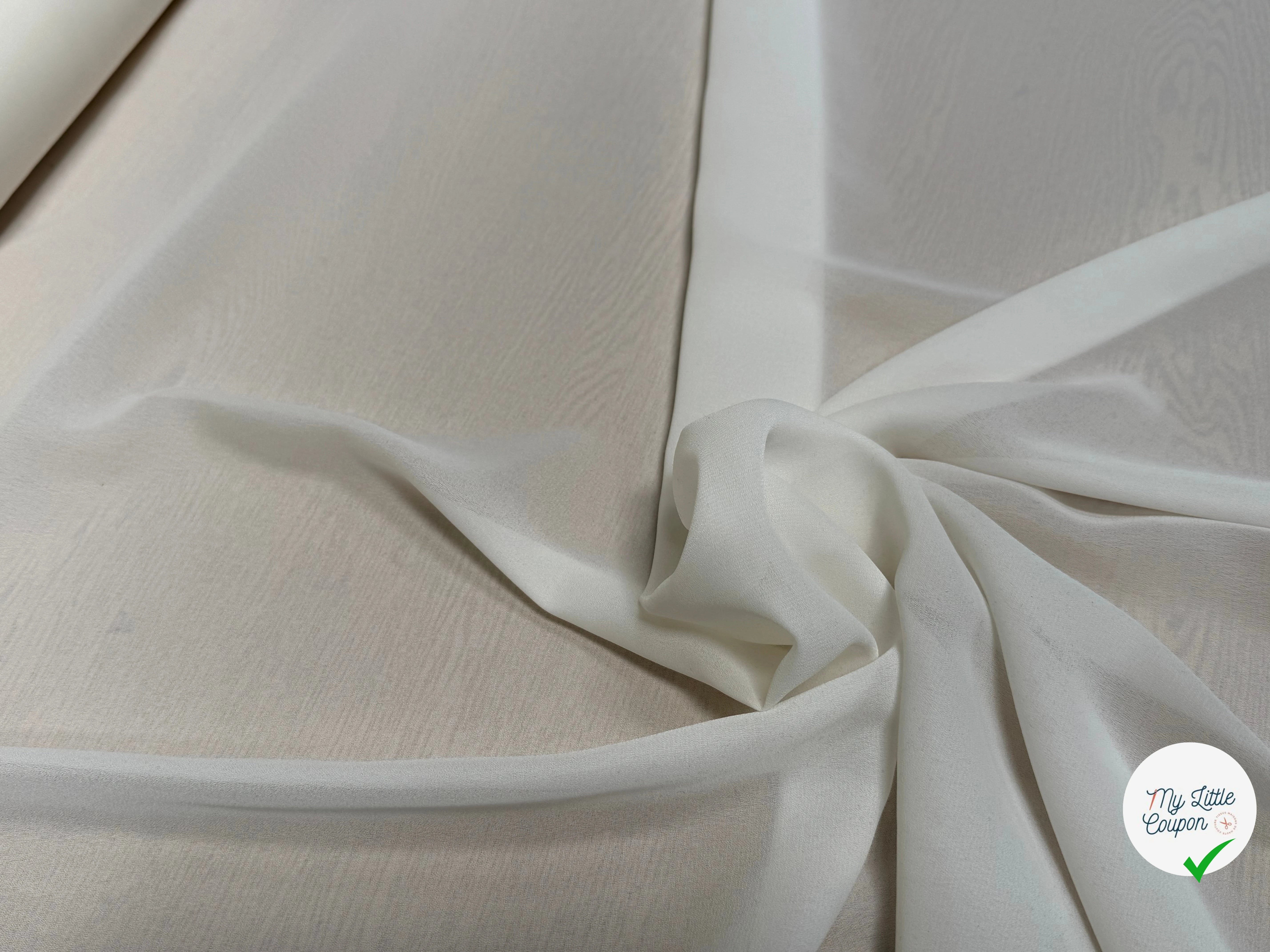 CREPE GEORGETTE ÉCRU FLUIDE 160 - My Little Coupon