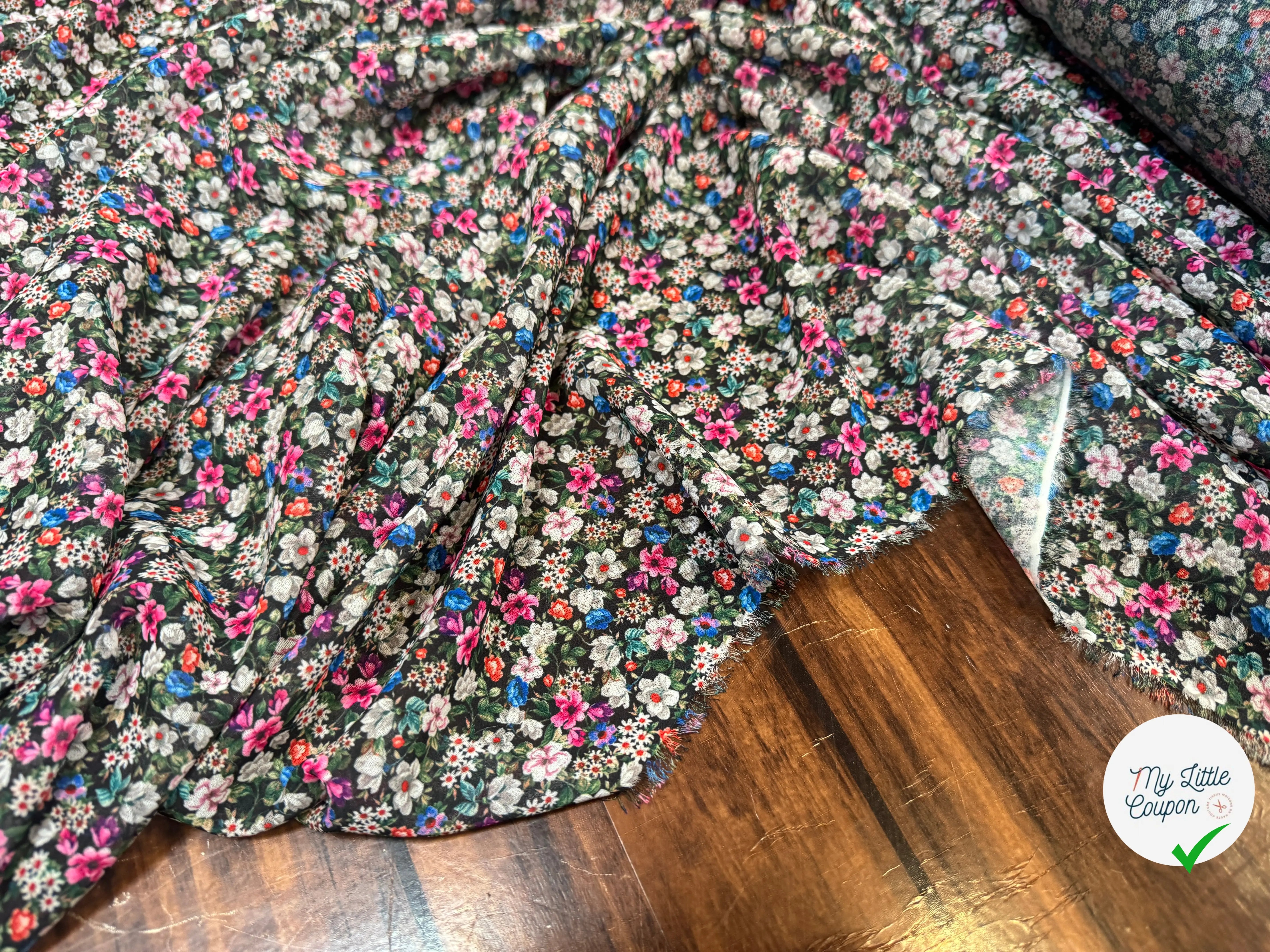 CREPE GEORGETTE EXPLOSION DE FLEURS - My Little Coupon
