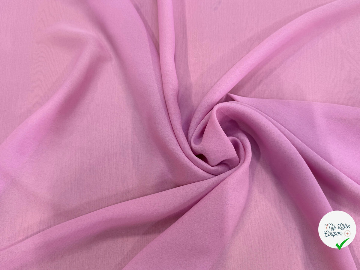 CRÊPE GEORGETTE FLUIDE ROSE BONBON PREMIUM - My Little Coupon