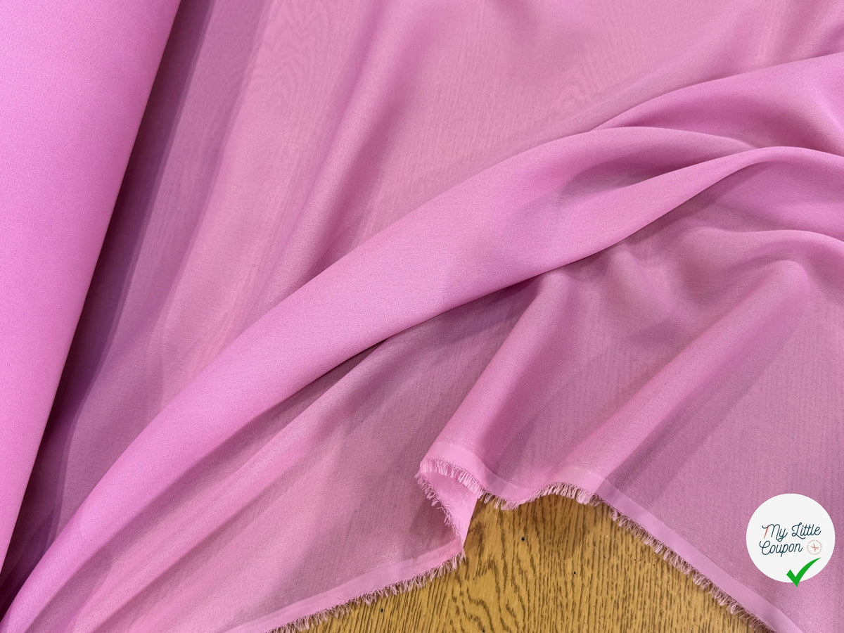 CRÊPE GEORGETTE FLUIDE ROSE BONBON PREMIUM - My Little Coupon