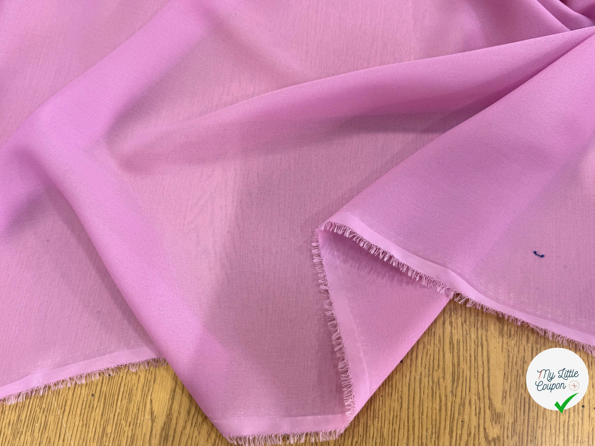 CRÊPE GEORGETTE FLUIDE ROSE BONBON PREMIUM - My Little Coupon