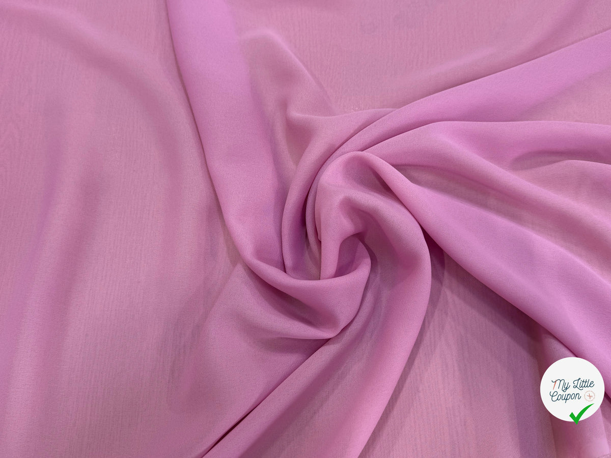 CRÊPE GEORGETTE FLUIDE ROSE BONBON PREMIUM - My Little Coupon