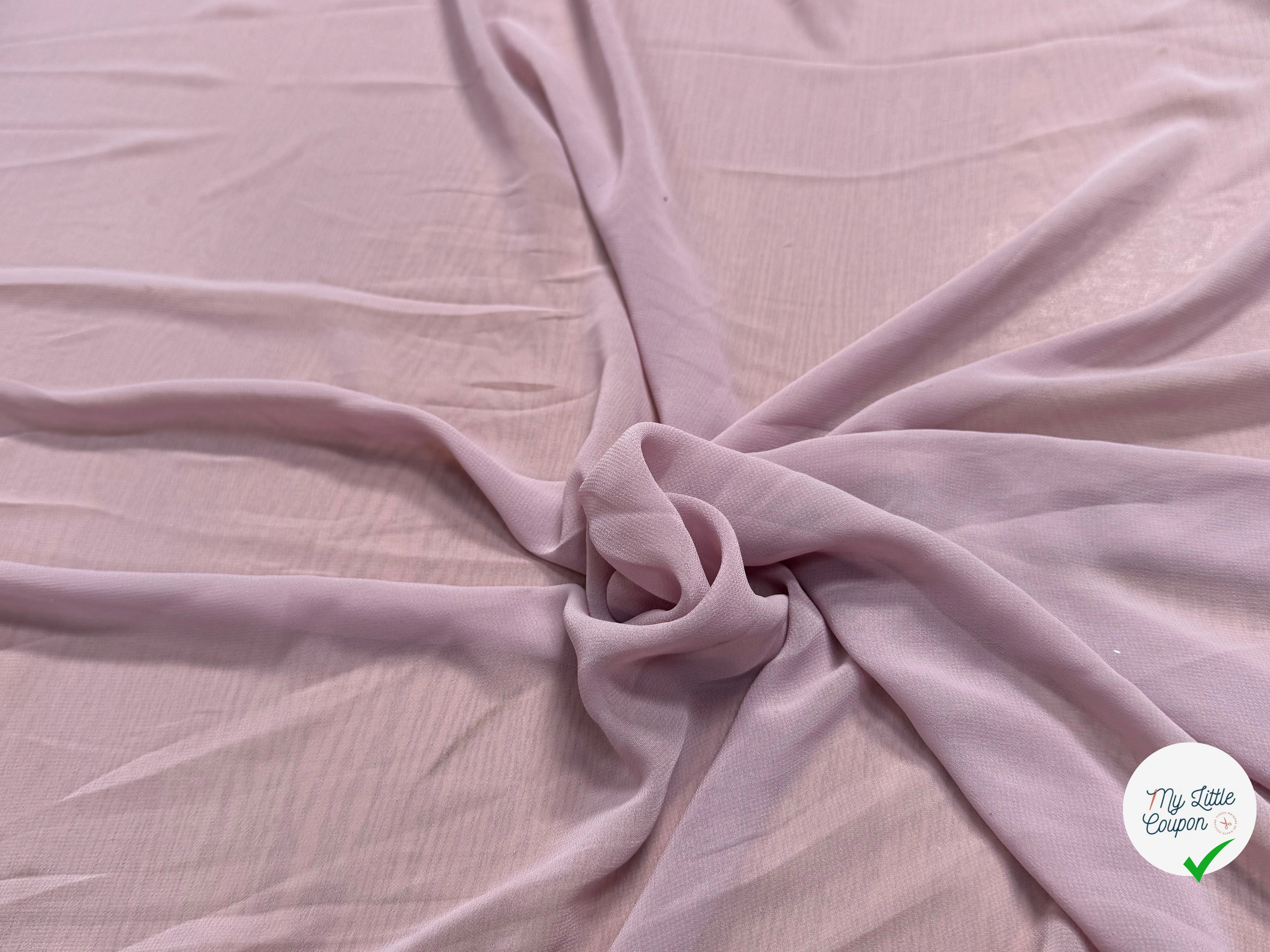 CREPE GEORGETTE FLUIDE VIEUX ROSE - My Little Coupon