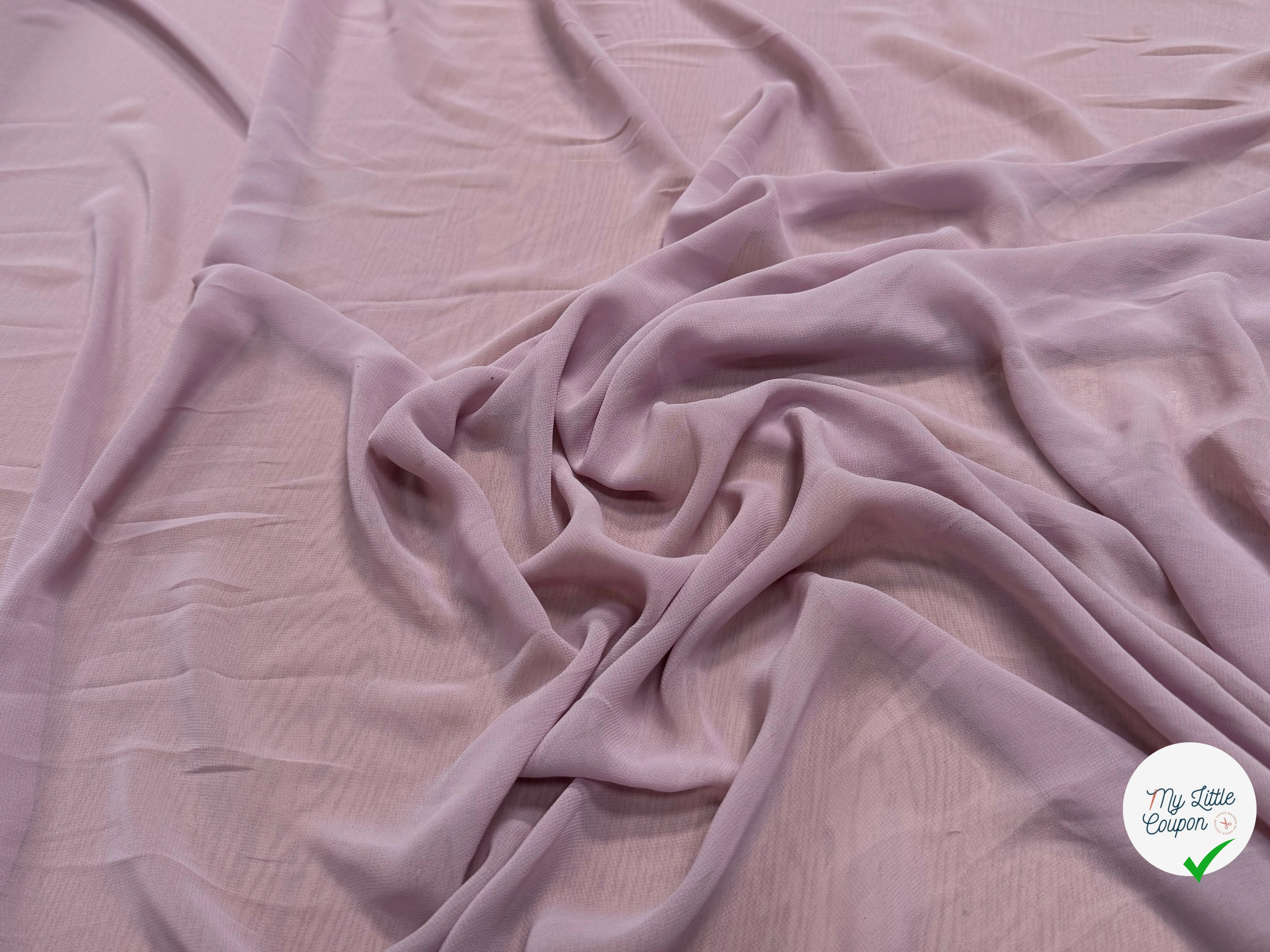 CREPE GEORGETTE FLUIDE VIEUX ROSE - My Little Coupon