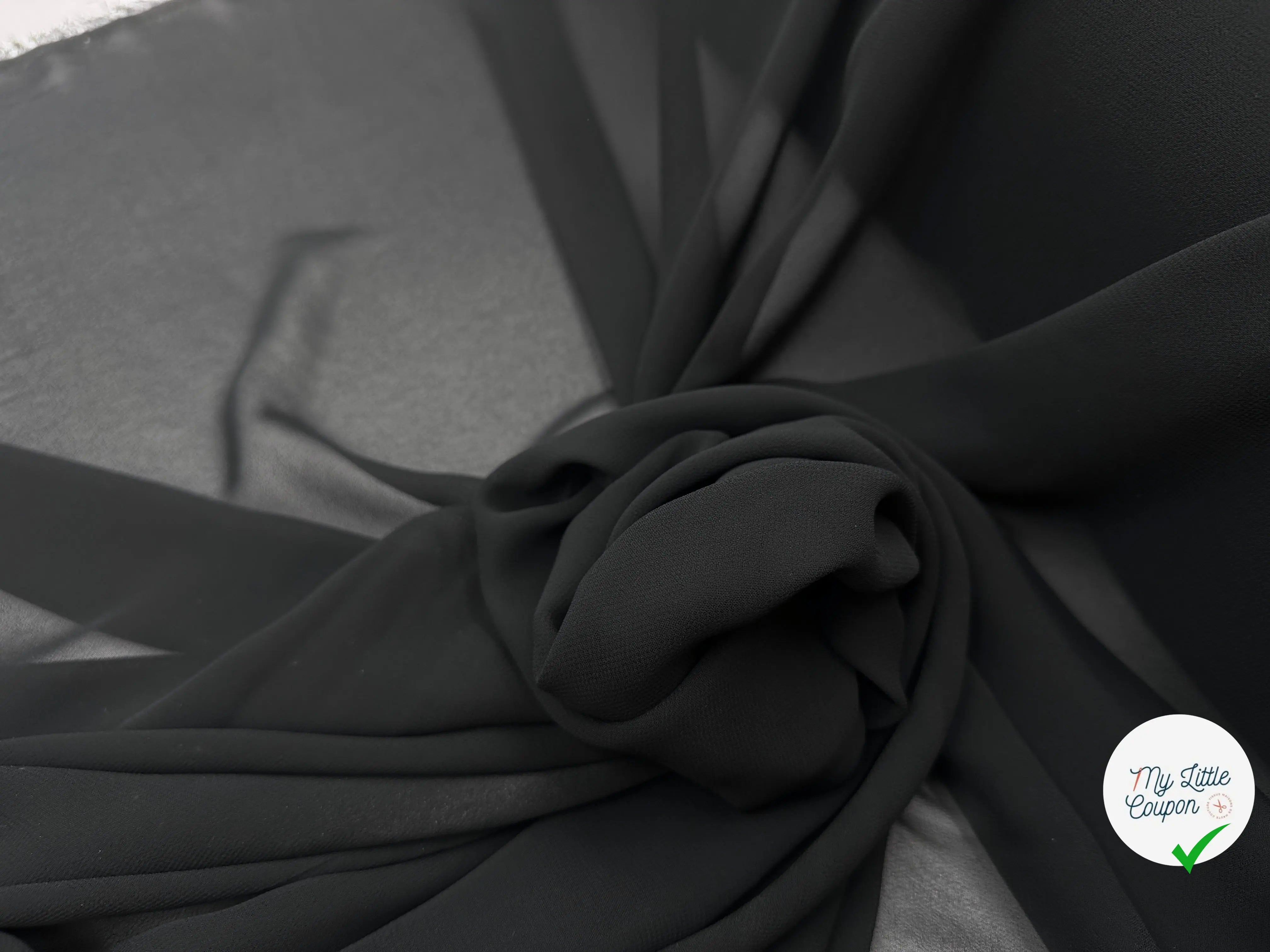 CRÊPE GEORGETTE POLYESTER NOIR - My Little Coupon