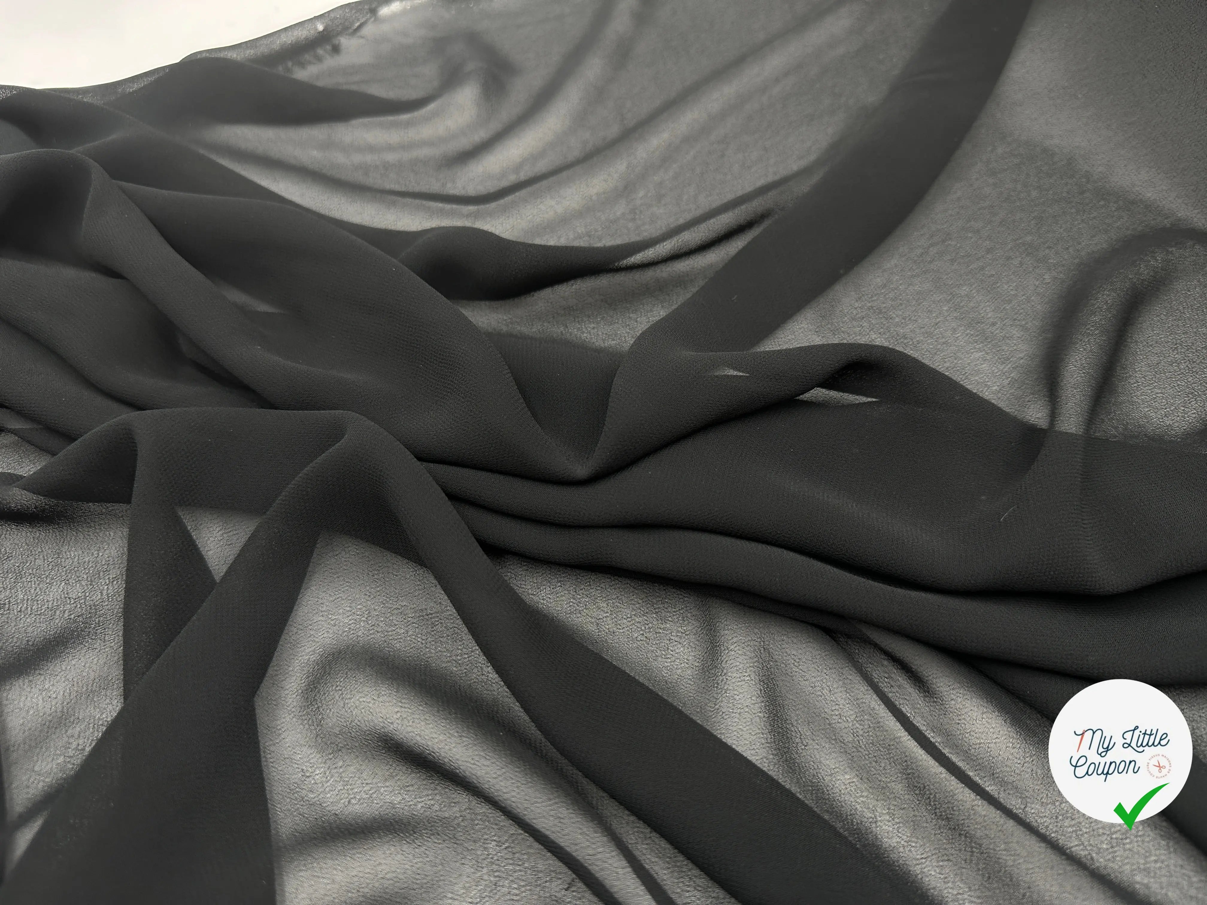 CRÊPE GEORGETTE POLYESTER NOIR - My Little Coupon