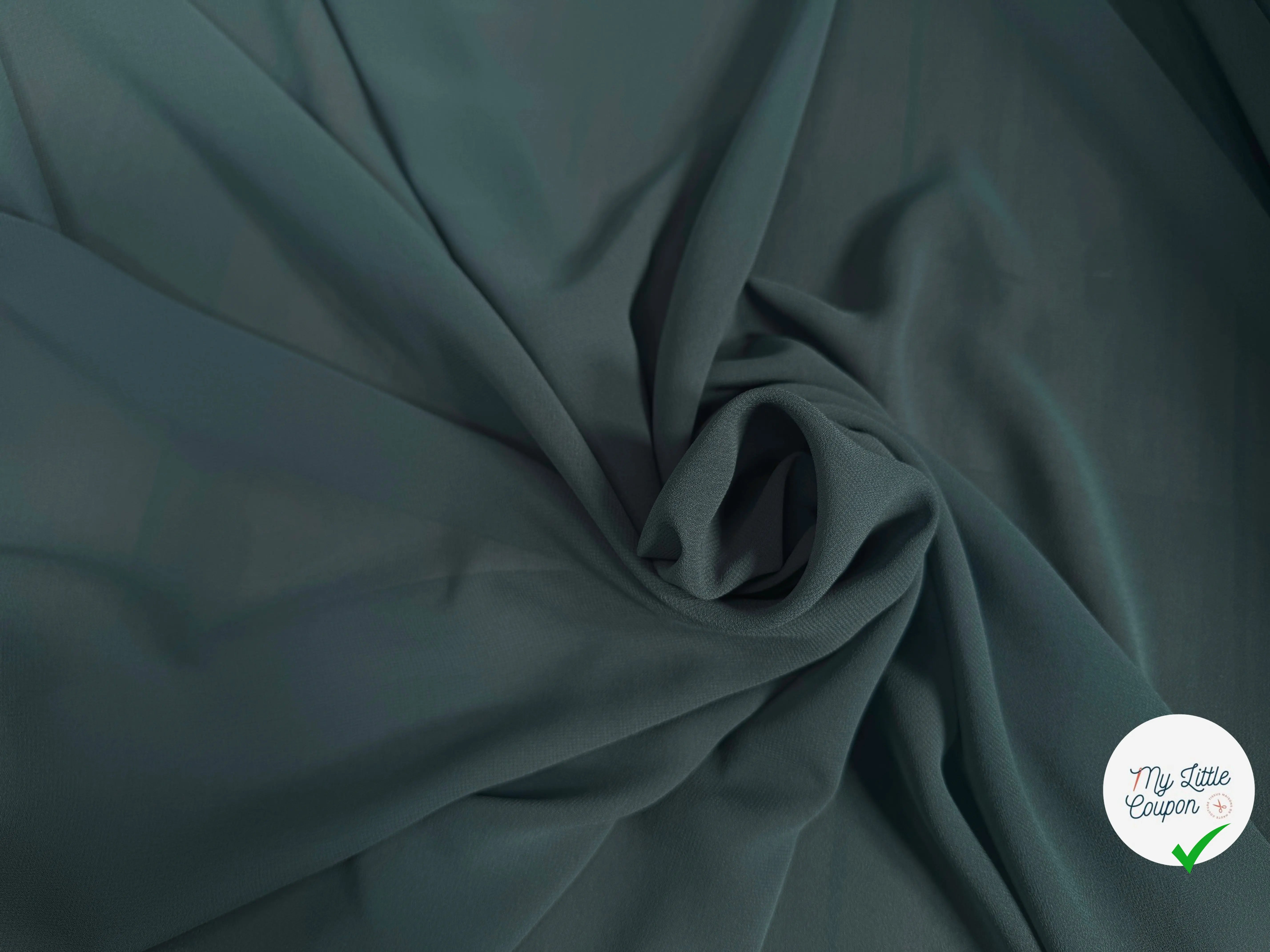 CRÊPE GEORGETTE POLYESTER VERT - My Little Coupon