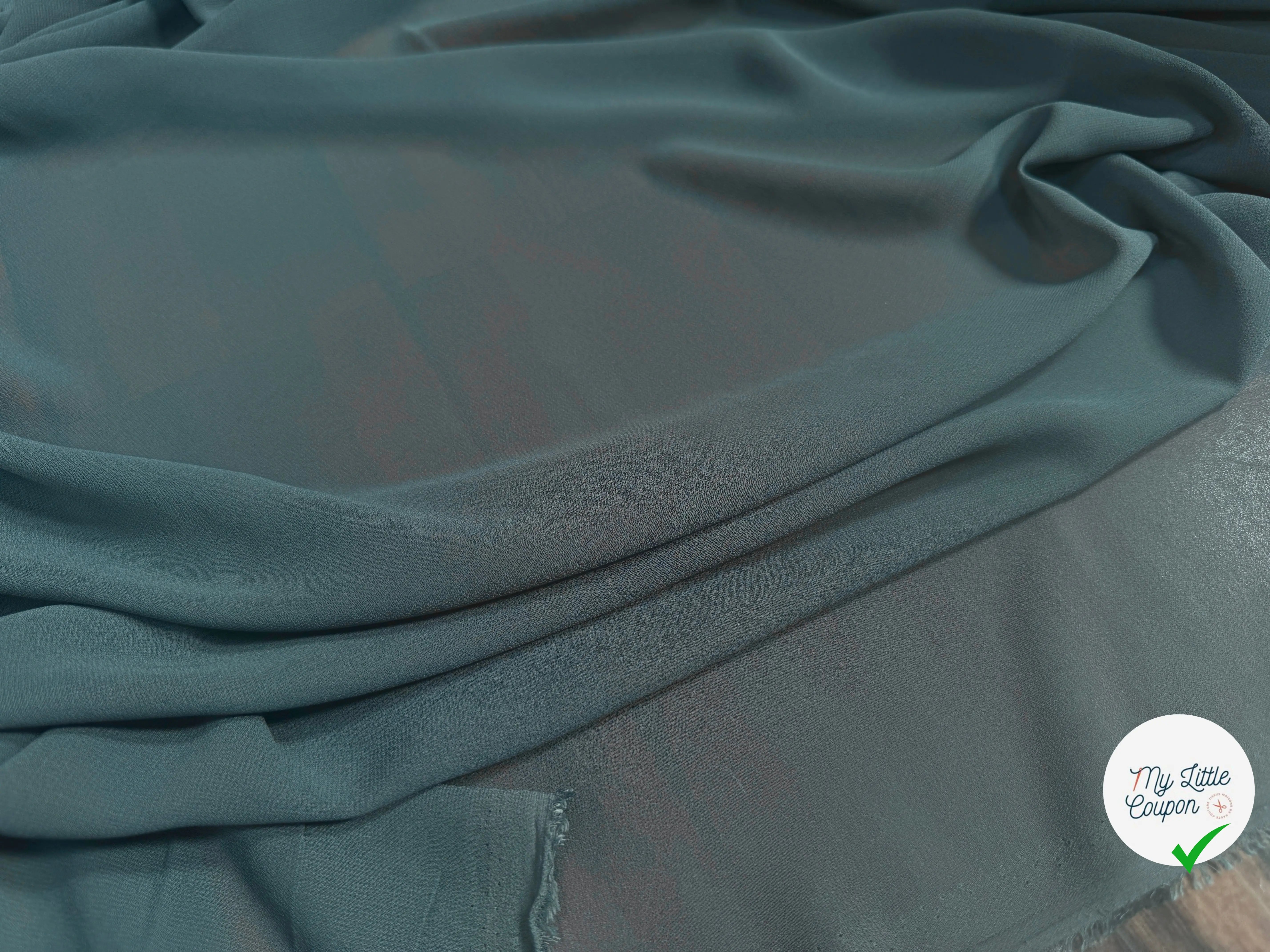 CRÊPE GEORGETTE POLYESTER VERT - My Little Coupon