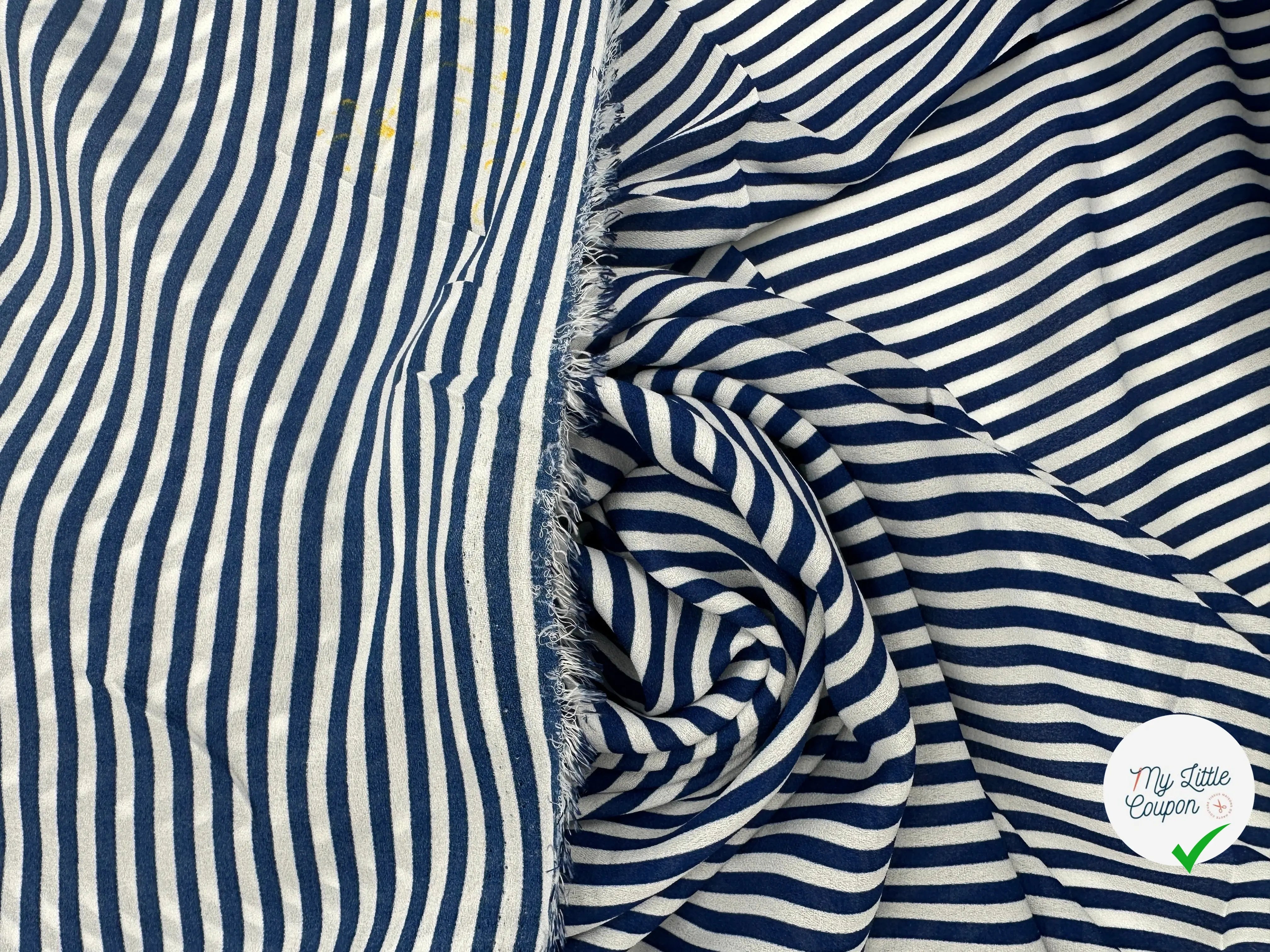 CRÊPE GEORGETTE RAYURES BLEU & BLANC MLC INTERN