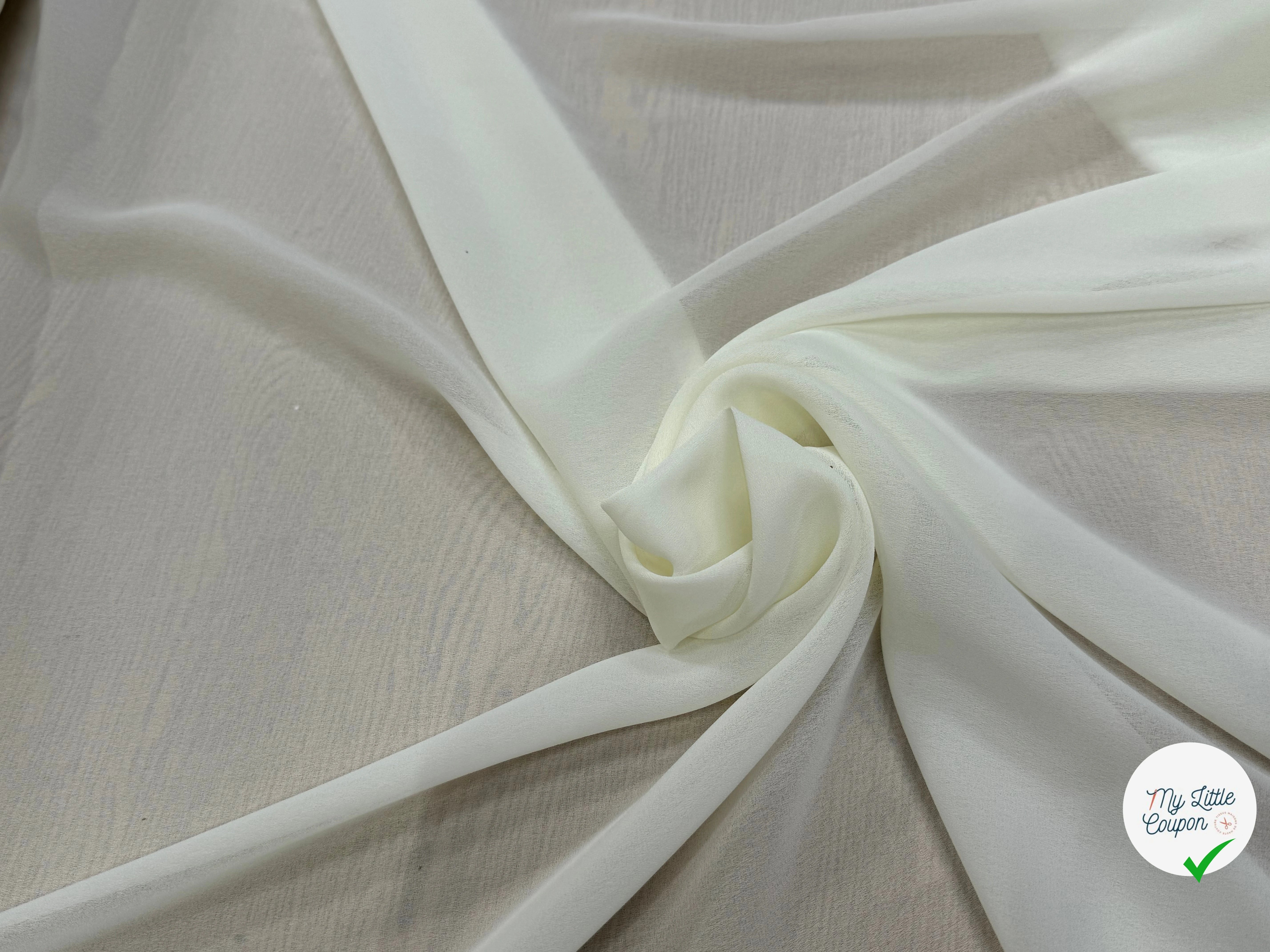 CREPE GEORGETTE SUBLIME ÉCRU - My Little Coupon