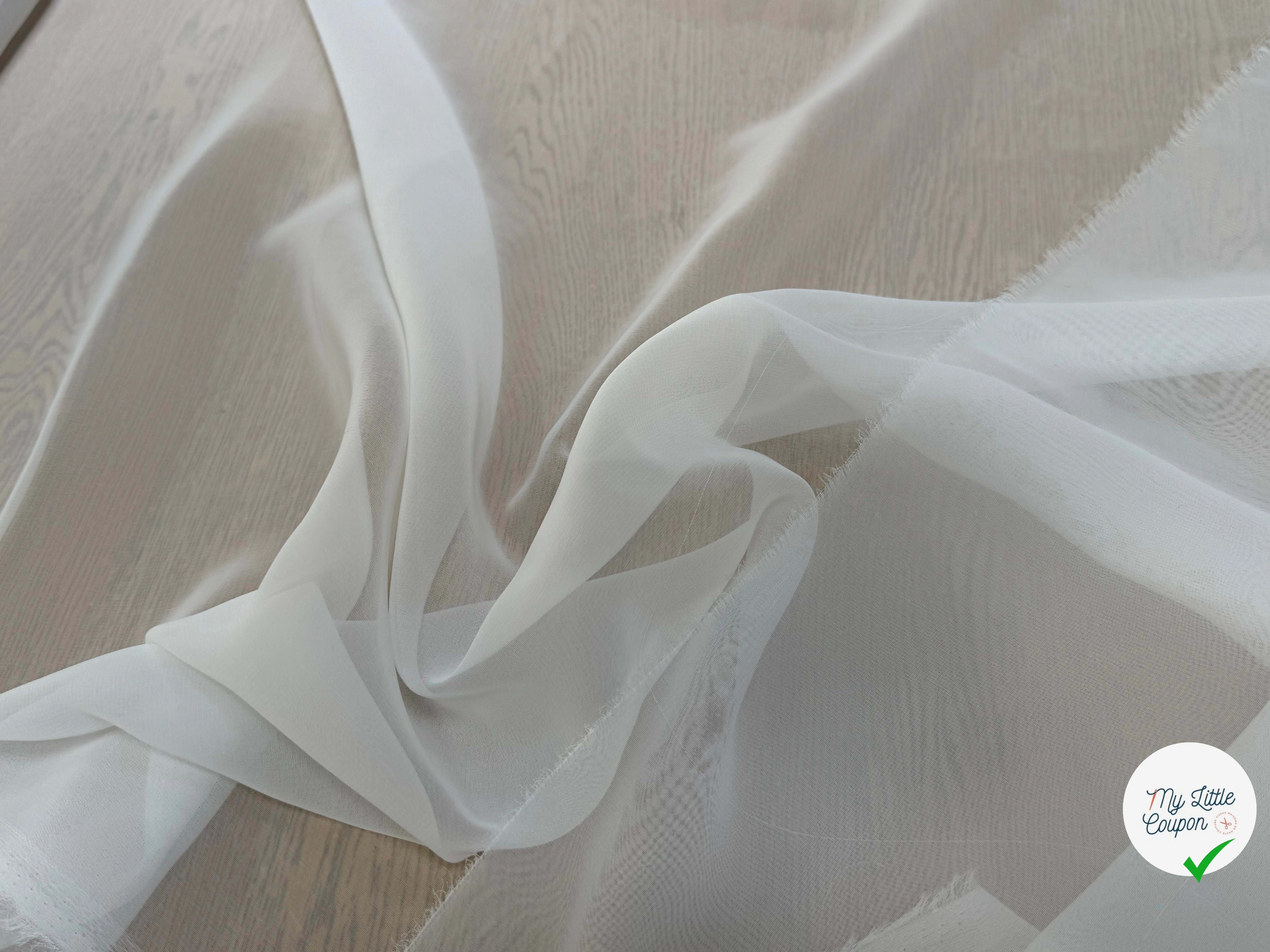 CREPE GEORGETTE ULTA FIN BLANC CASSÉ - My Little Coupon