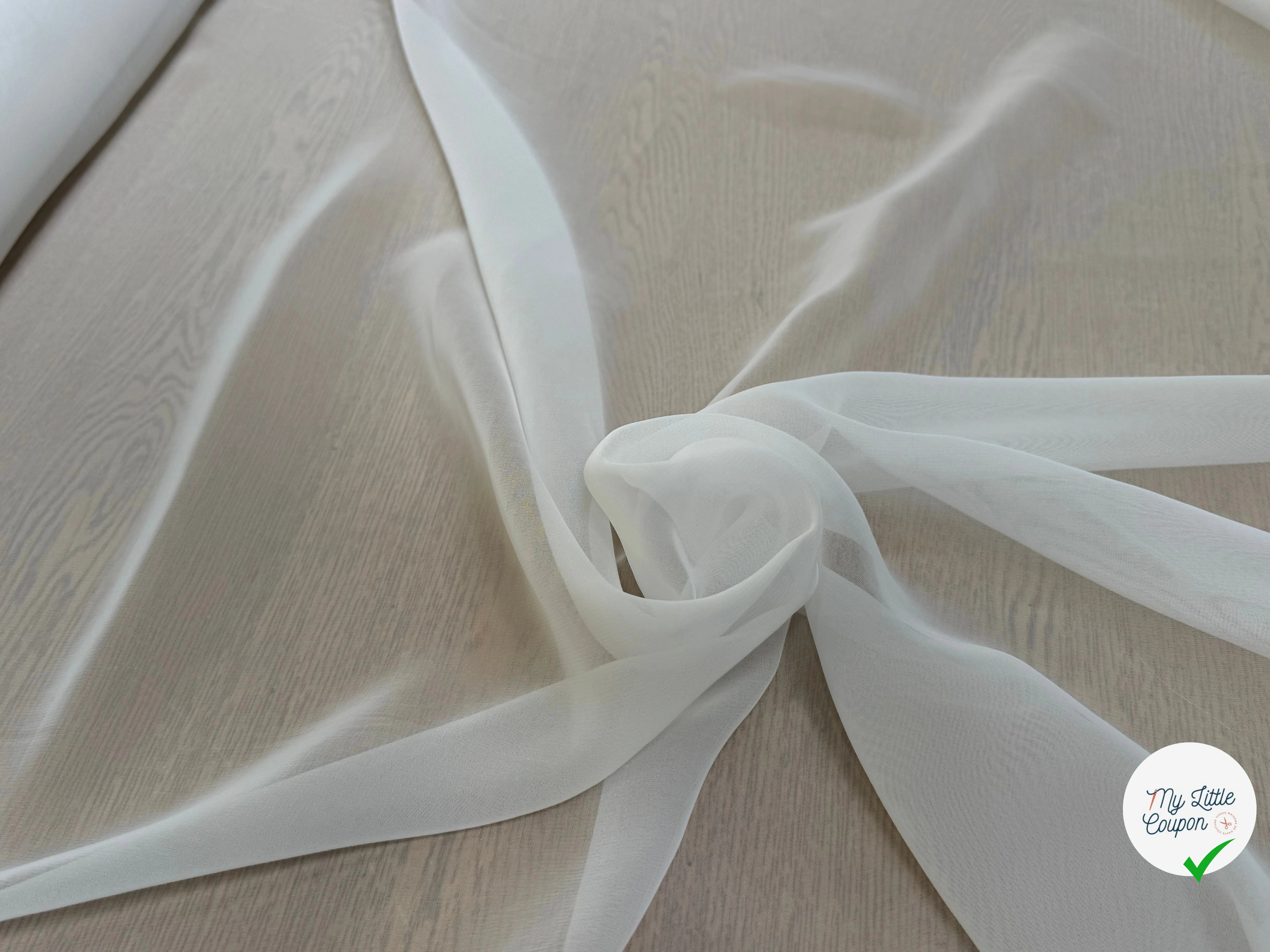 CREPE GEORGETTE ULTA FIN BLANC CASSÉ - My Little Coupon