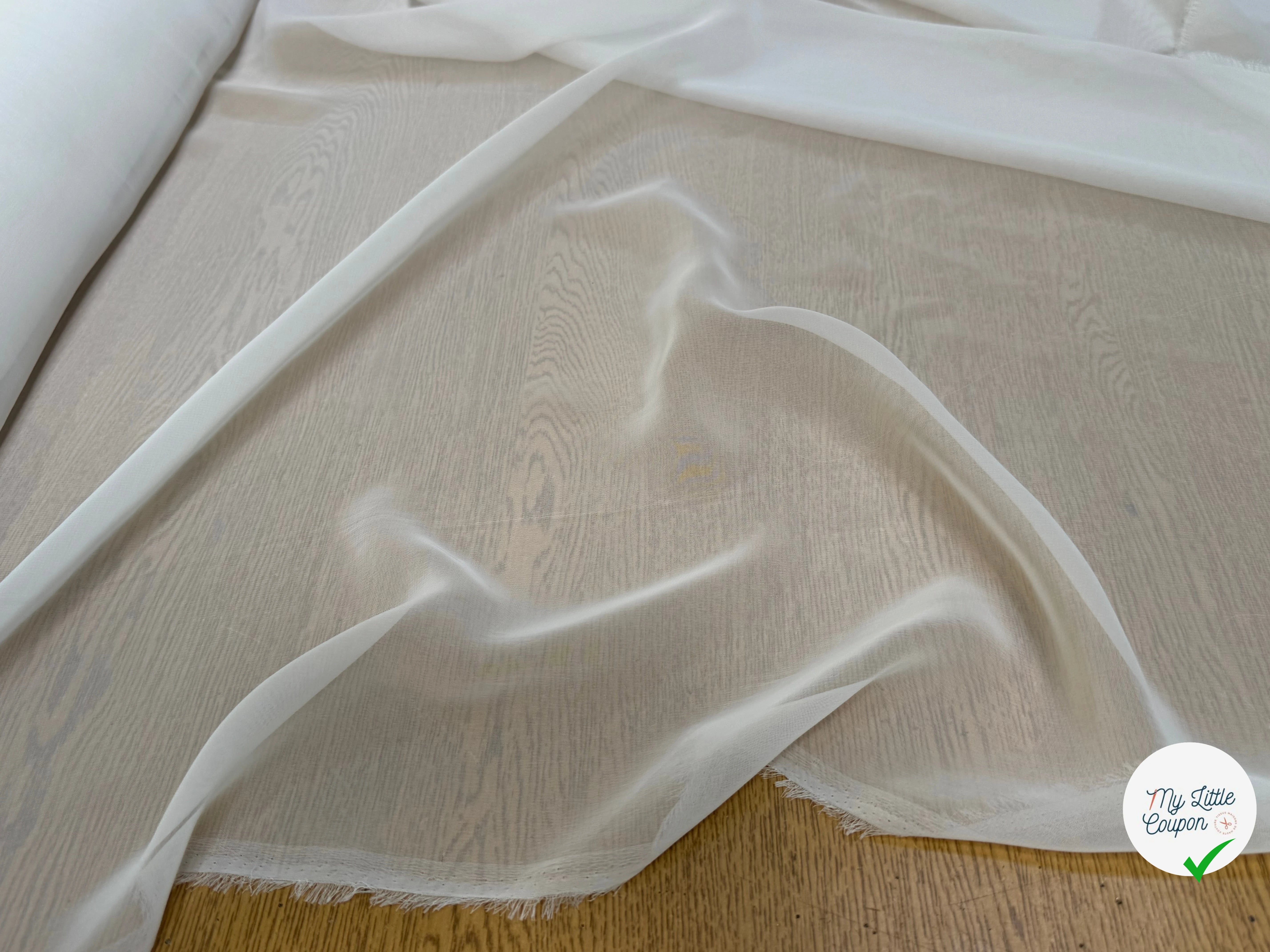 CREPE GEORGETTE ULTA FIN BLANC CASSÉ - My Little Coupon