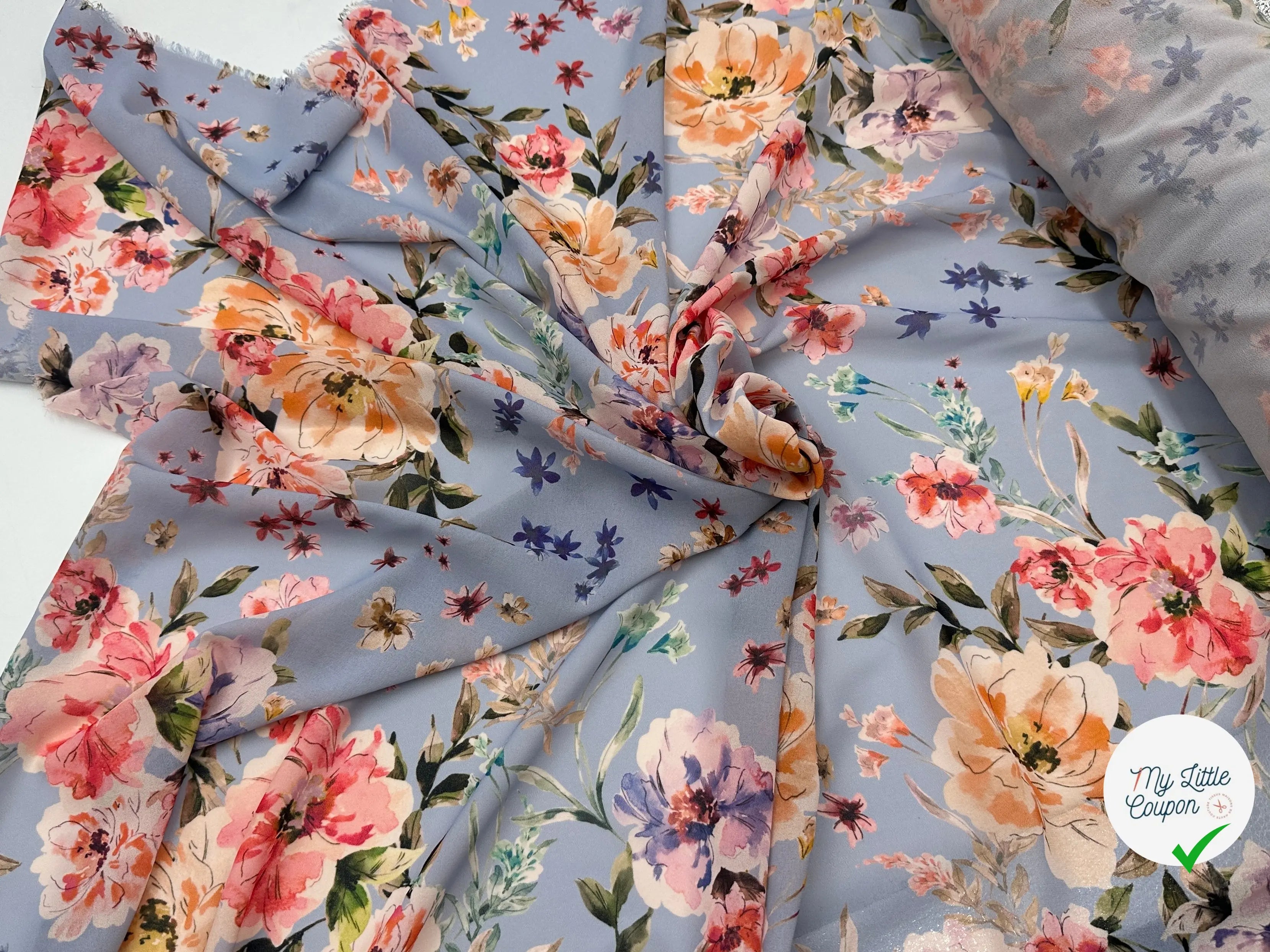 CRÊPE HIBISCUS JOPNI FOND BLEU MAUVE MSO