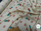 CREPE IMPRIMÉ ANANAS FLUIDE FOND ÉCRU - My Little Coupon