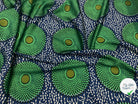 CRÊPE LÉGÈREMENT SATINÉ ROSACES ABYSALES BLEU ET VERT MLC INTERN