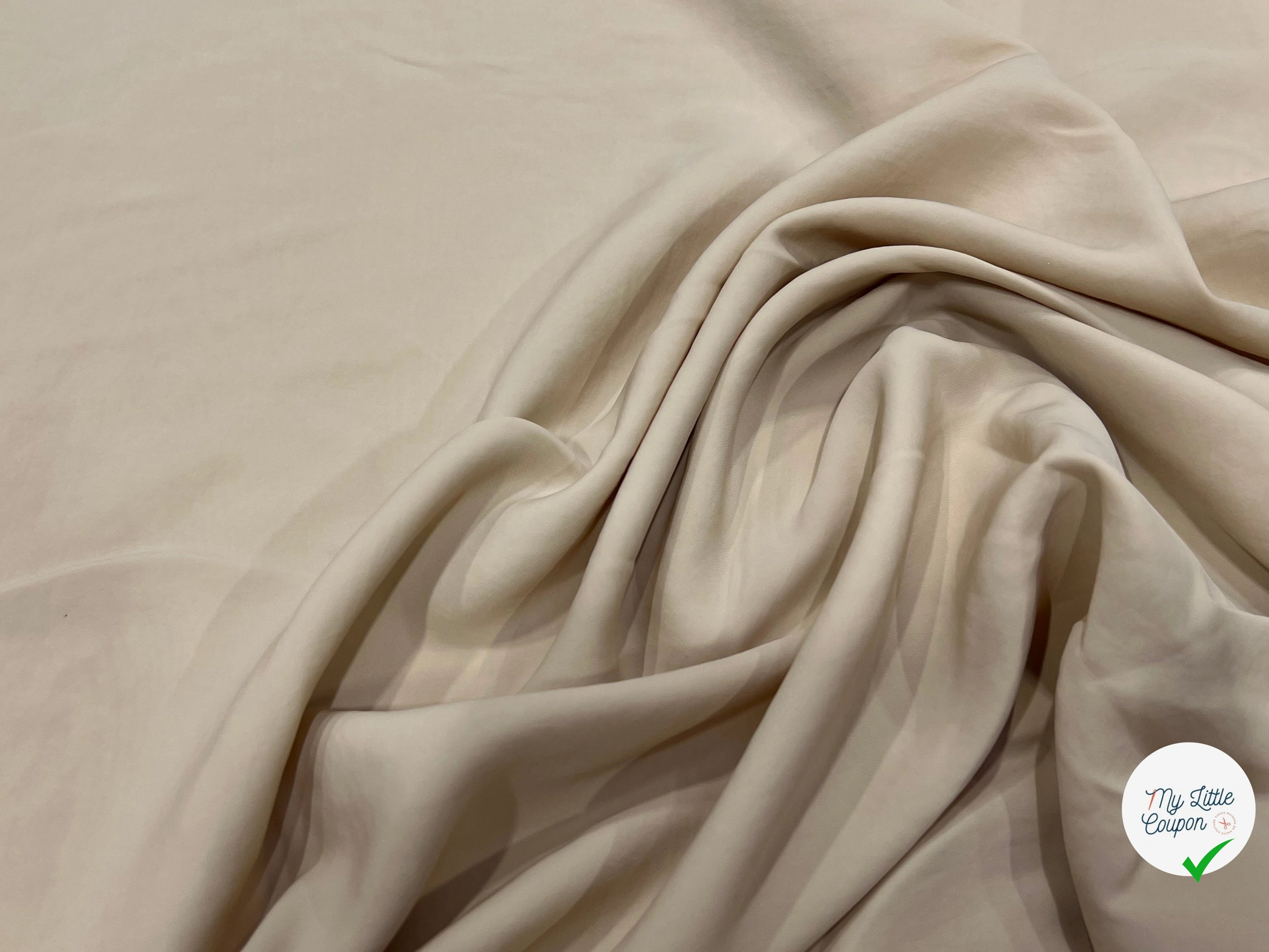 CREPE LISSE FLUIDE STRETCH BEIGE - My Little Coupon