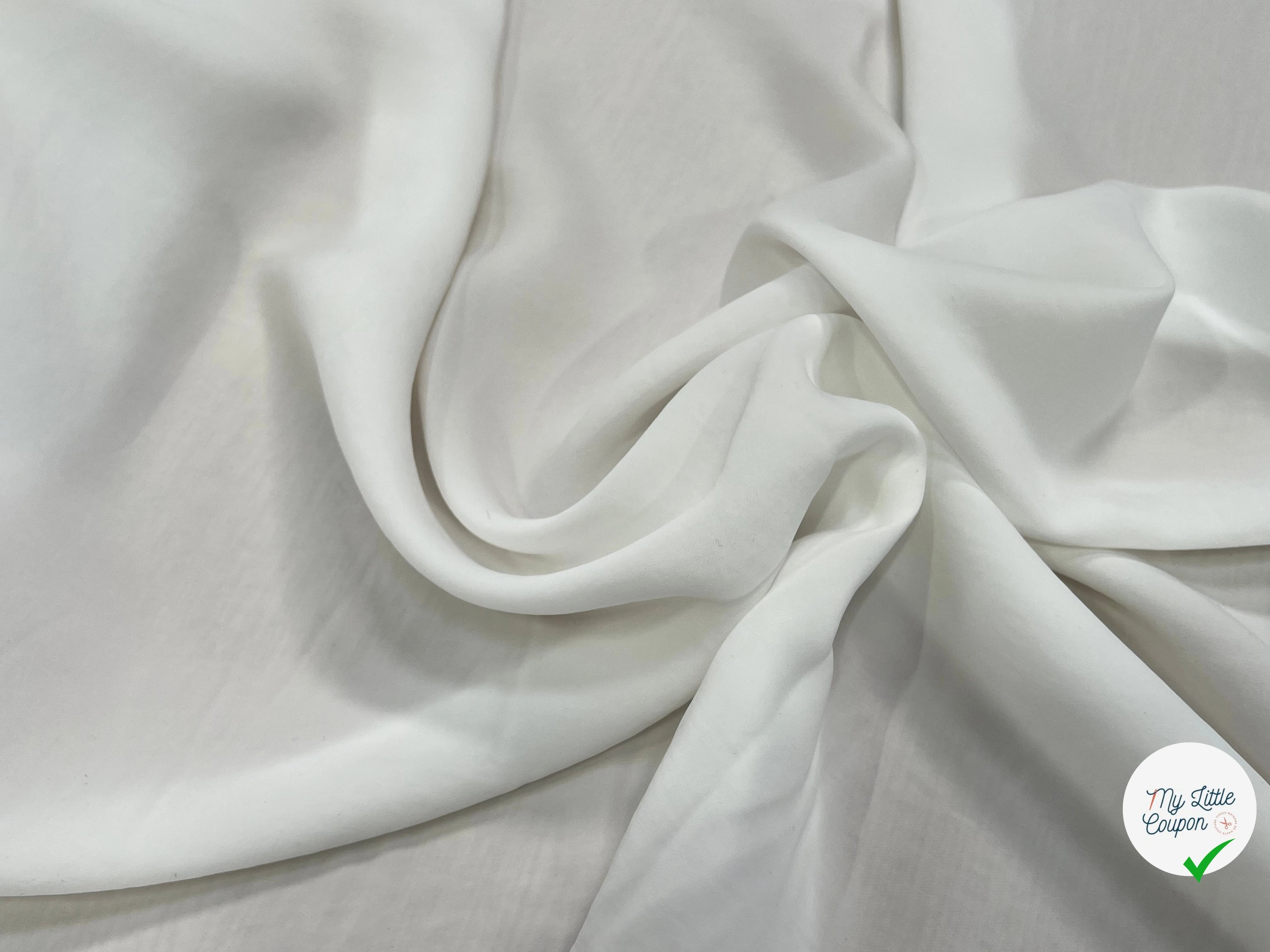 CREPE LISSE FLUIDE STRETCH BLANC - My Little Coupon