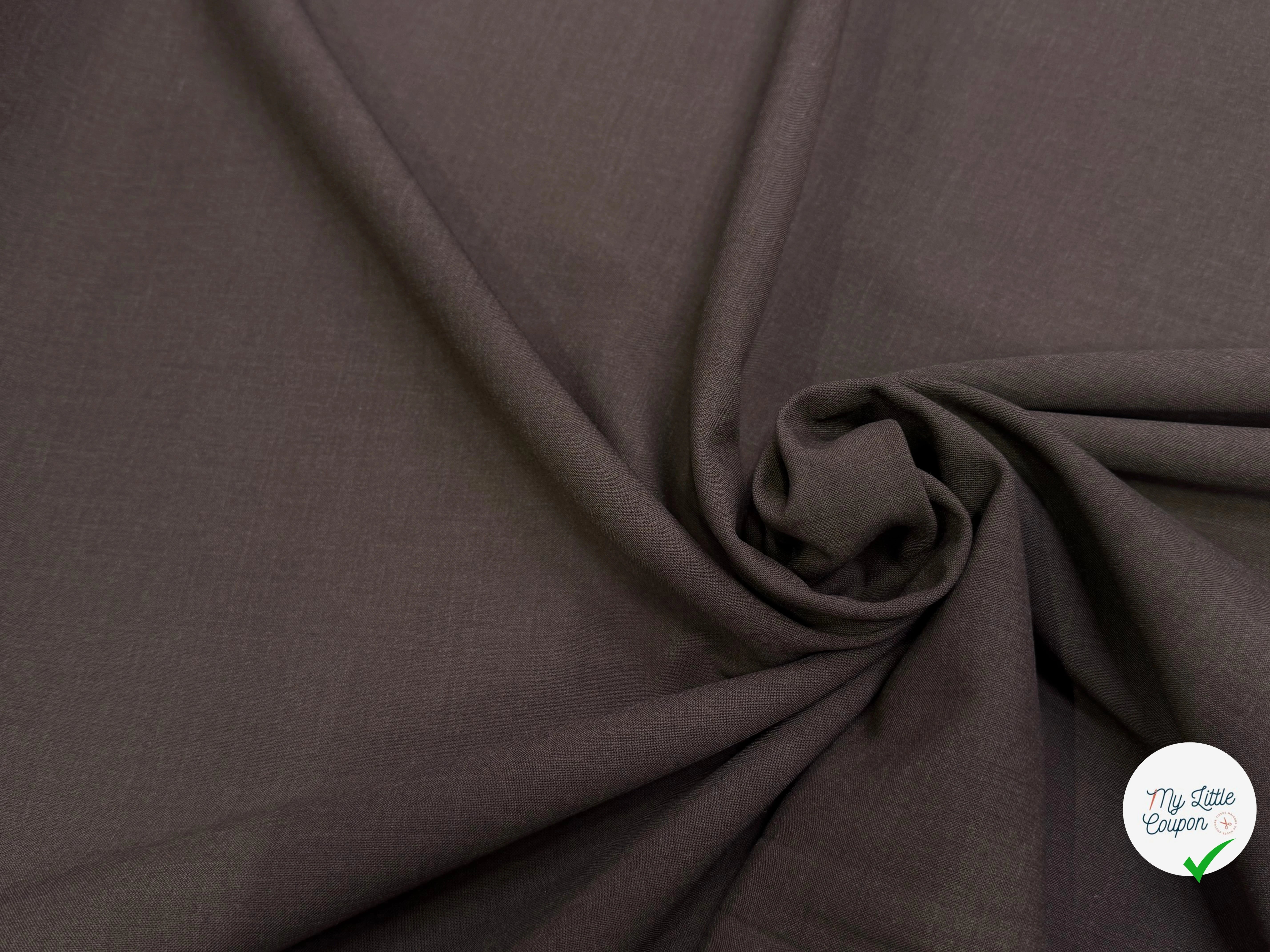 CREPE LOURD 27% VISCOSE STRETCH BRUN TERREUX TENUE NATURELLE - My Little Coupon