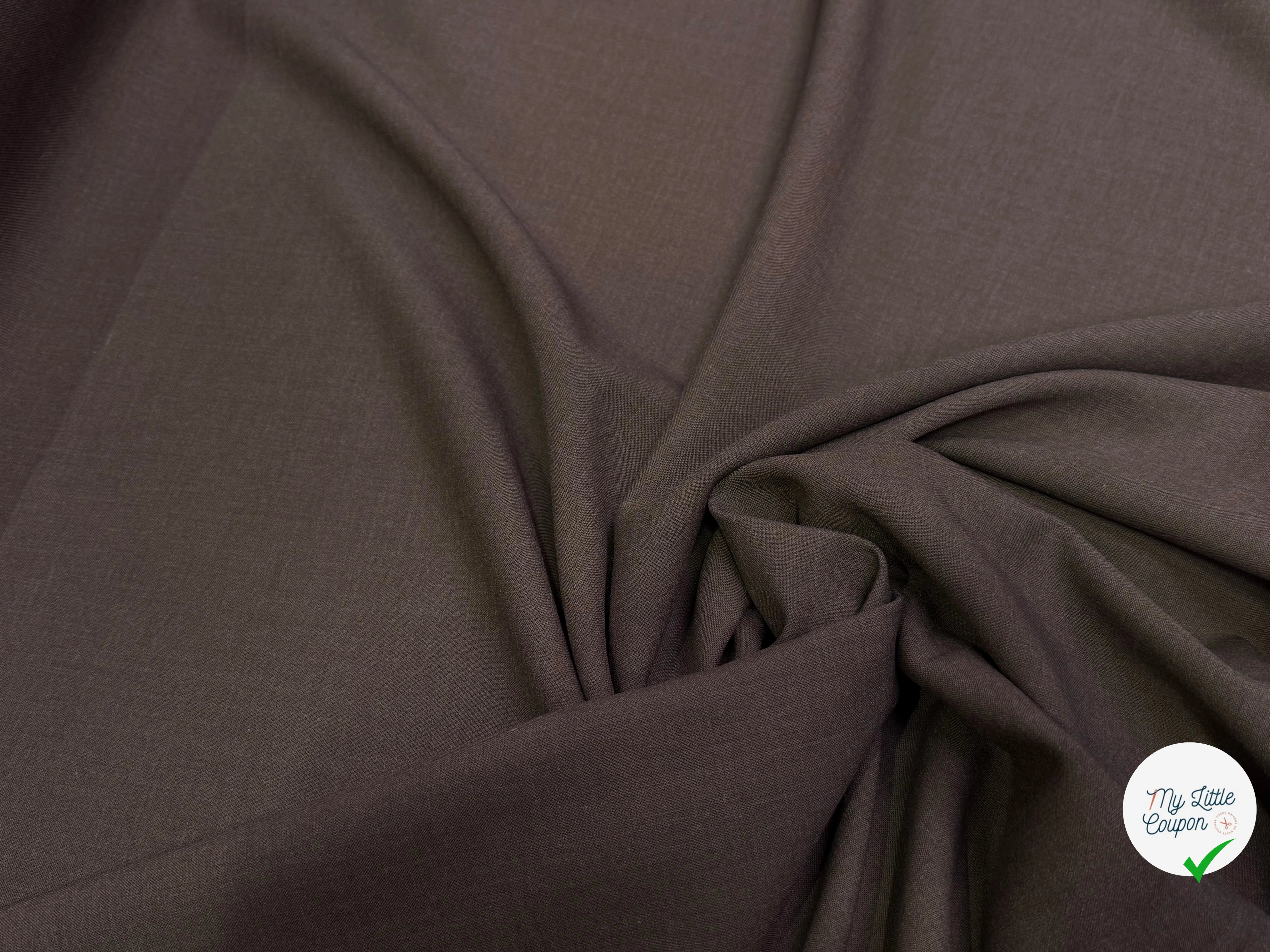 CREPE LOURD 27% VISCOSE STRETCH BRUN TERREUX TENUE NATURELLE - My Little Coupon