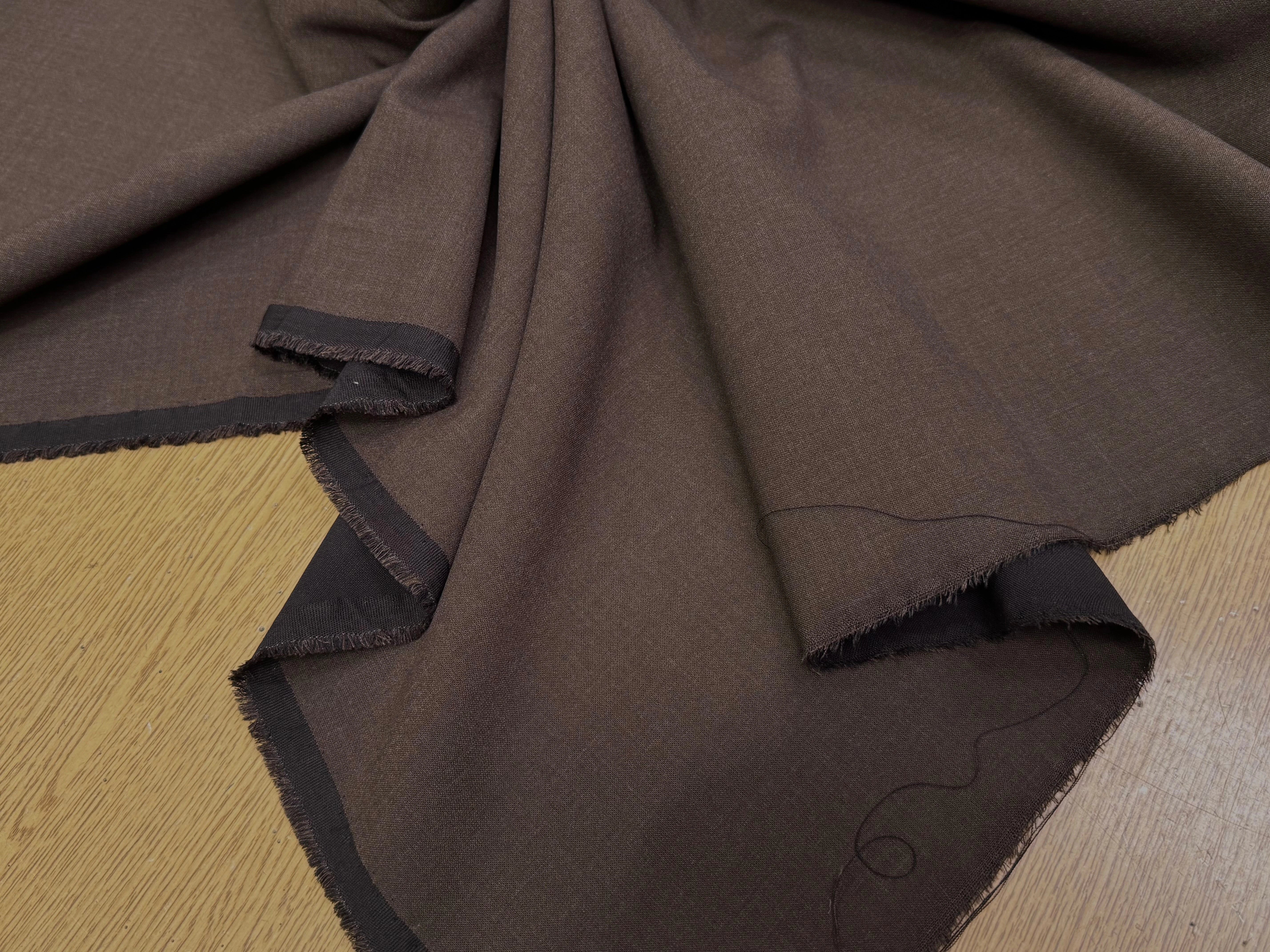 CREPE LOURD 27% VISCOSE STRETCH BRUN TERREUX TENUE NATURELLE - My Little Coupon