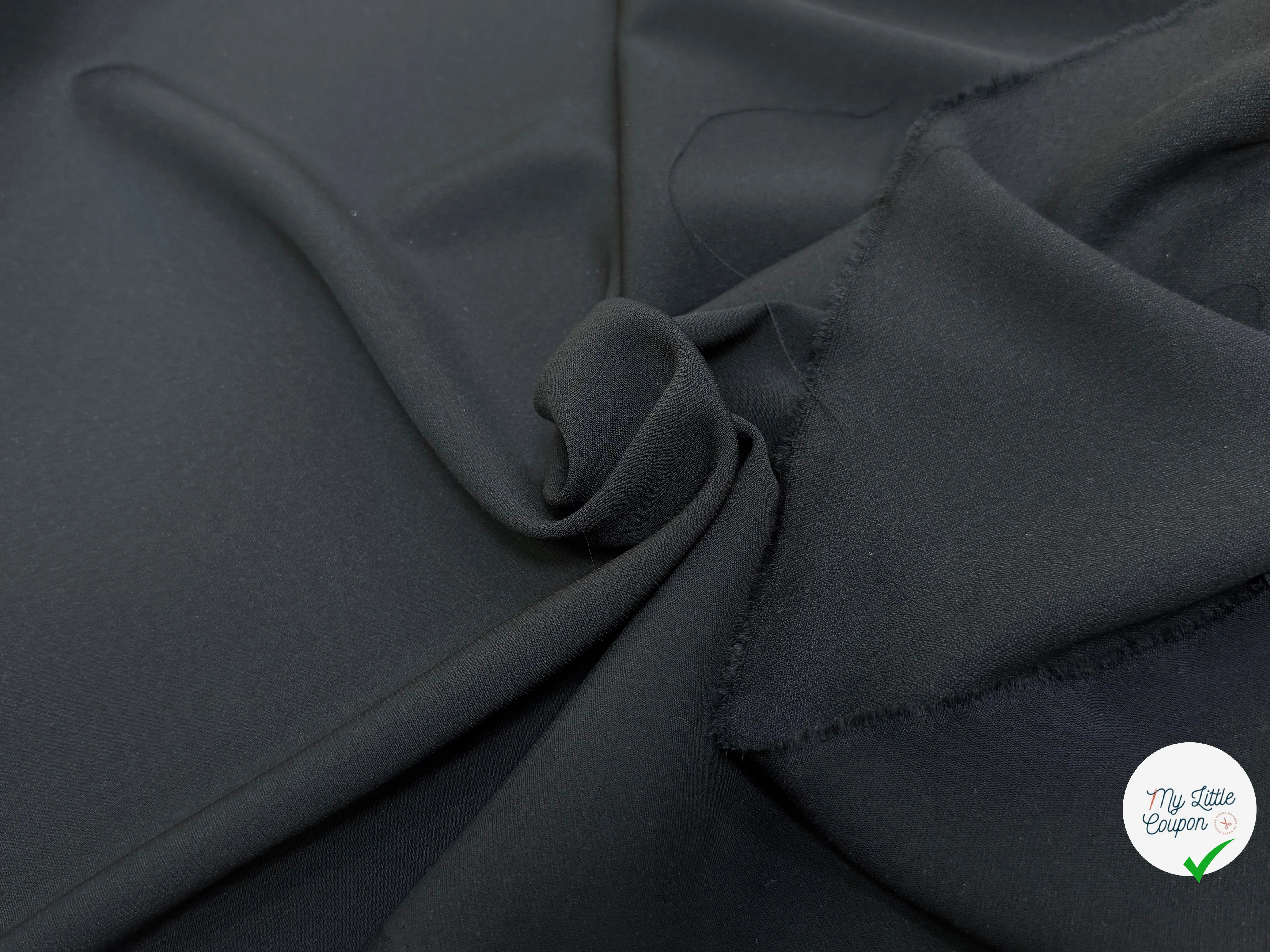 CREPE LOURD 65% VISCOSE STRETCH NOIR - My Little Coupon